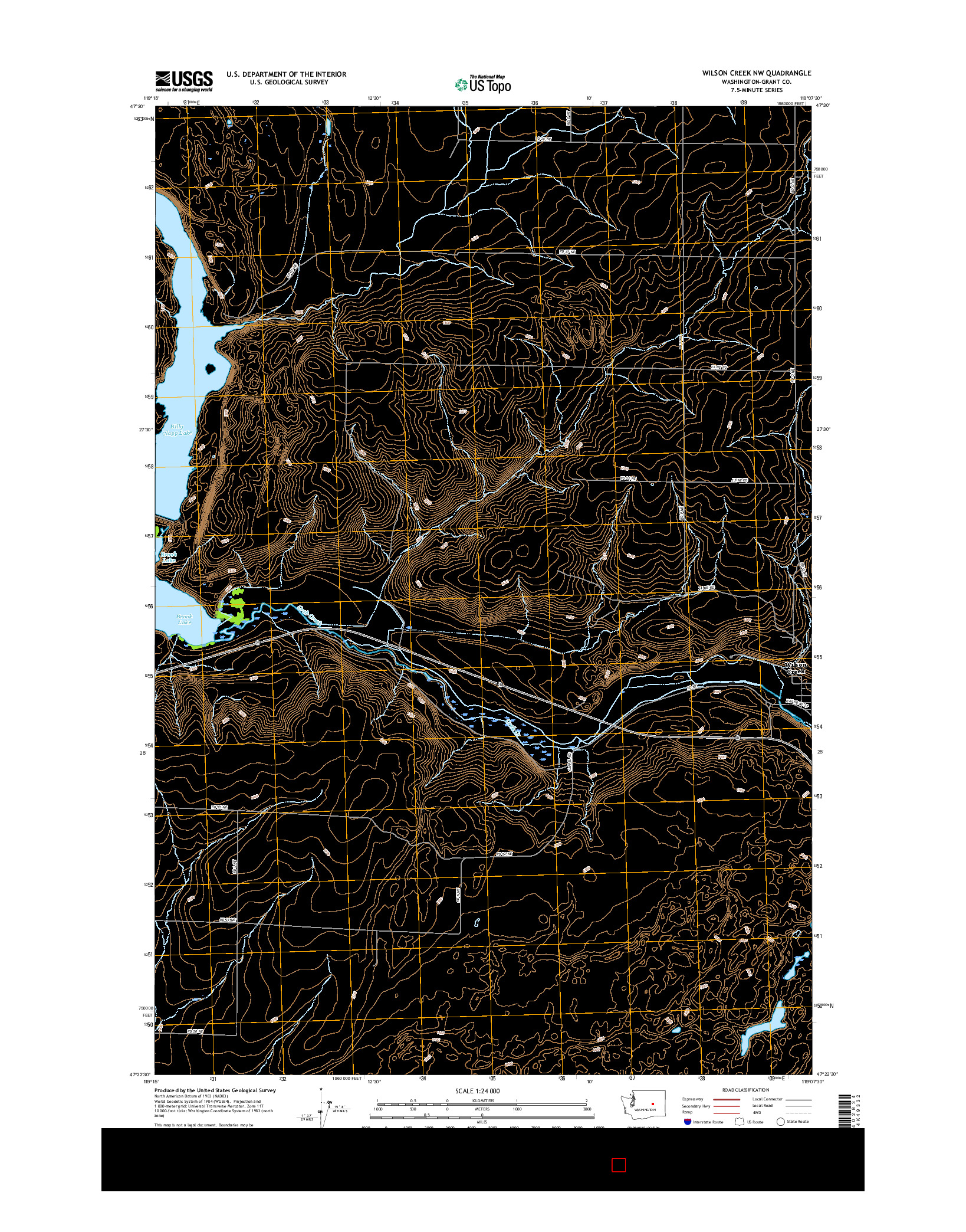 USGS US TOPO 7.5-MINUTE MAP FOR WILSON CREEK NW, WA 2017