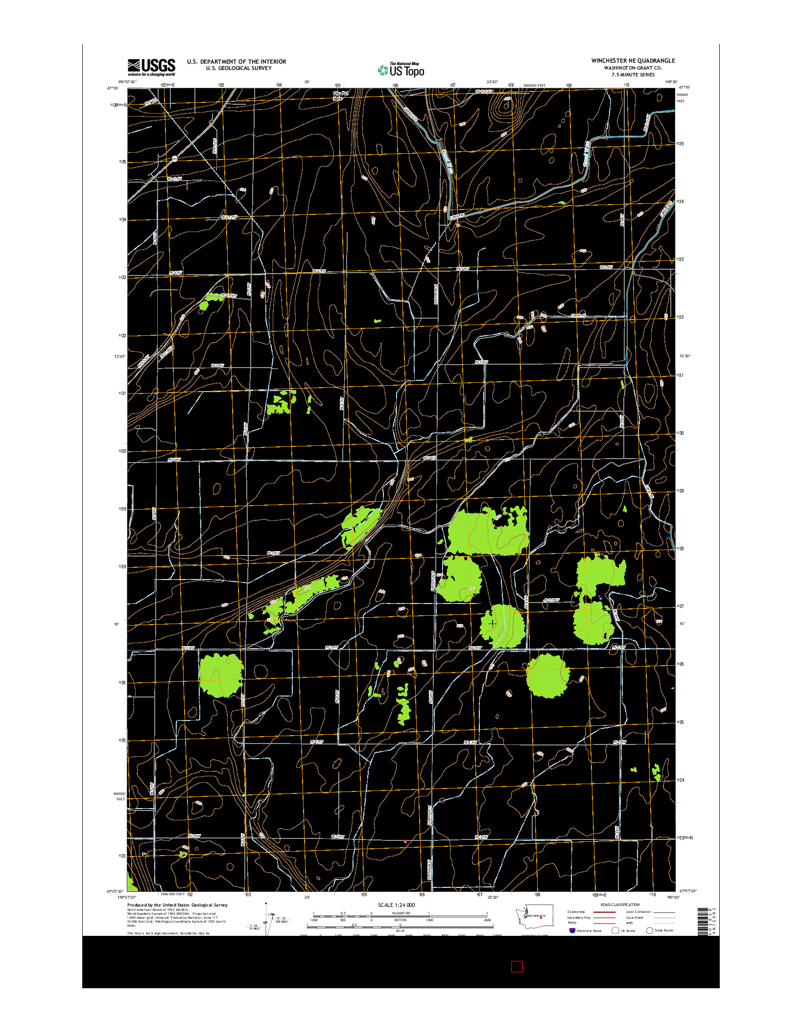 USGS US TOPO 7.5-MINUTE MAP FOR WINCHESTER NE, WA 2017