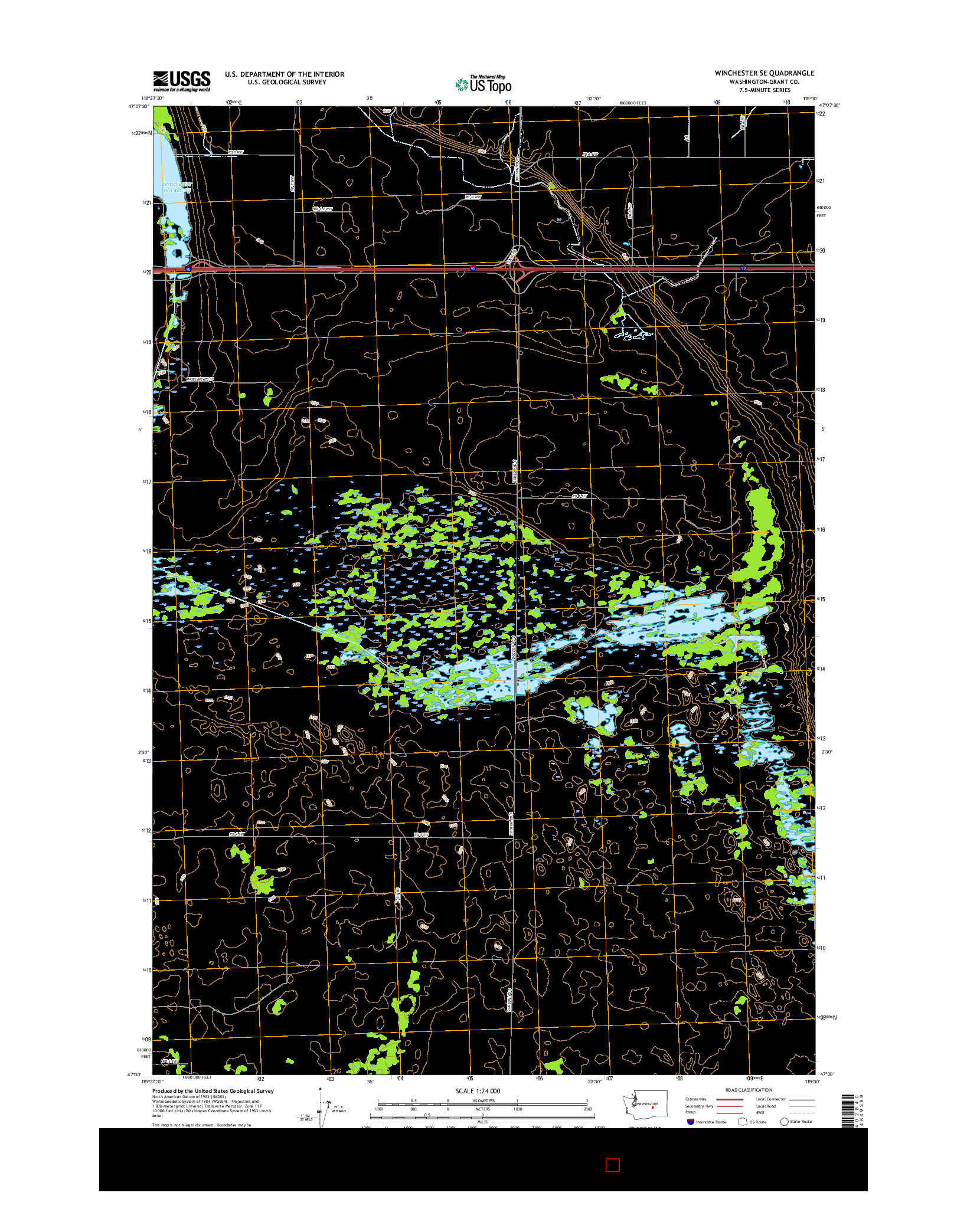 USGS US TOPO 7.5-MINUTE MAP FOR WINCHESTER SE, WA 2017