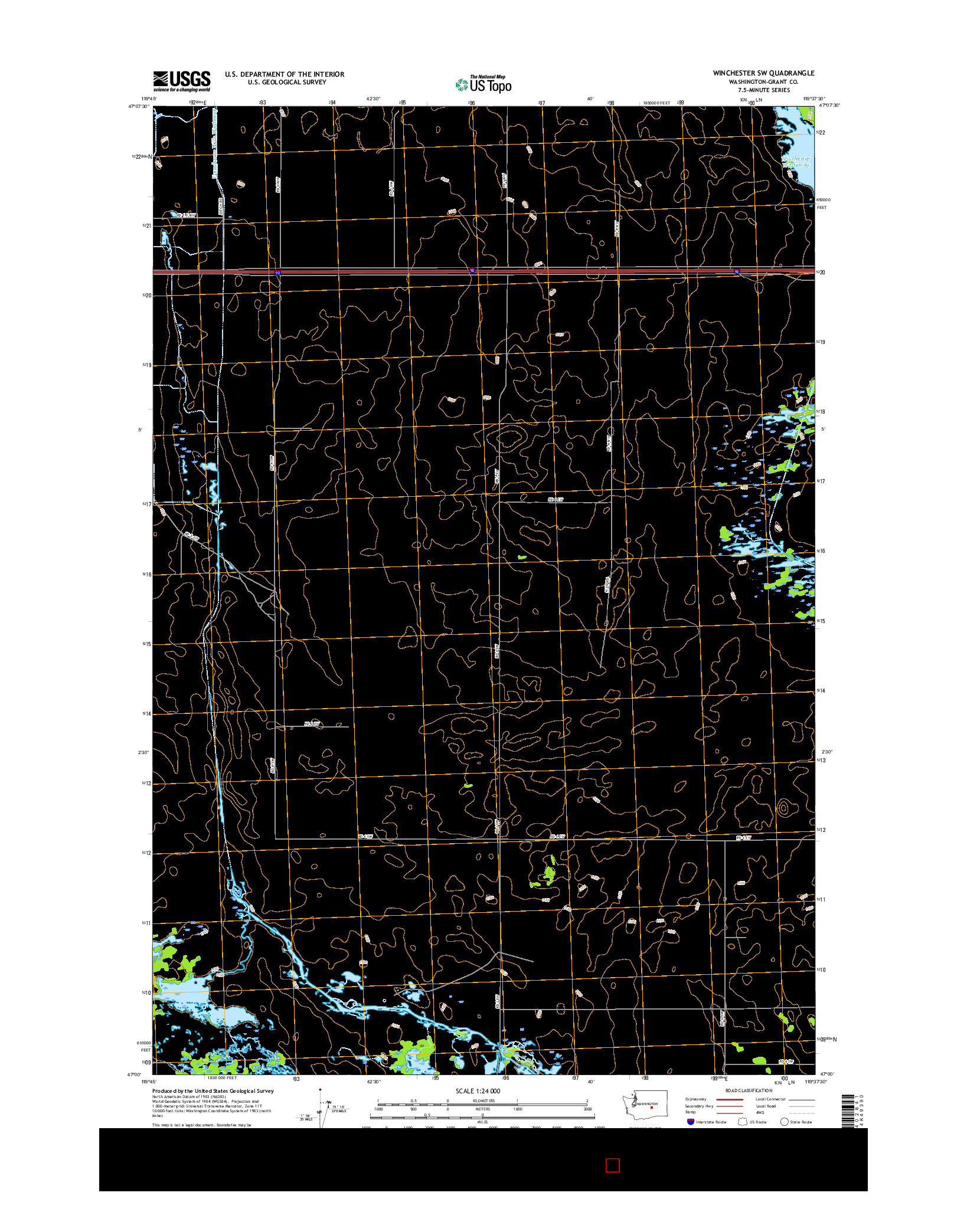 USGS US TOPO 7.5-MINUTE MAP FOR WINCHESTER SW, WA 2017