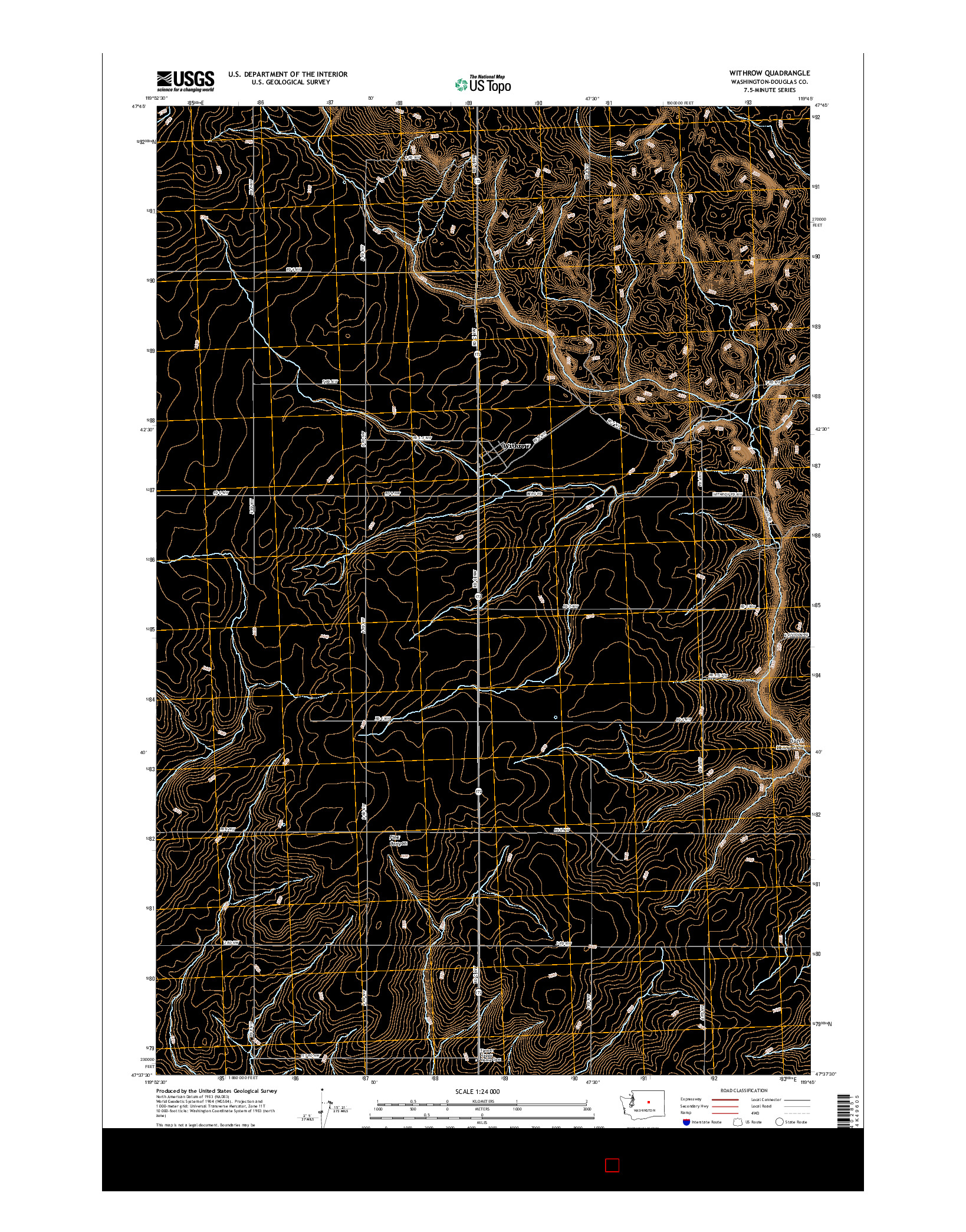 USGS US TOPO 7.5-MINUTE MAP FOR WITHROW, WA 2017