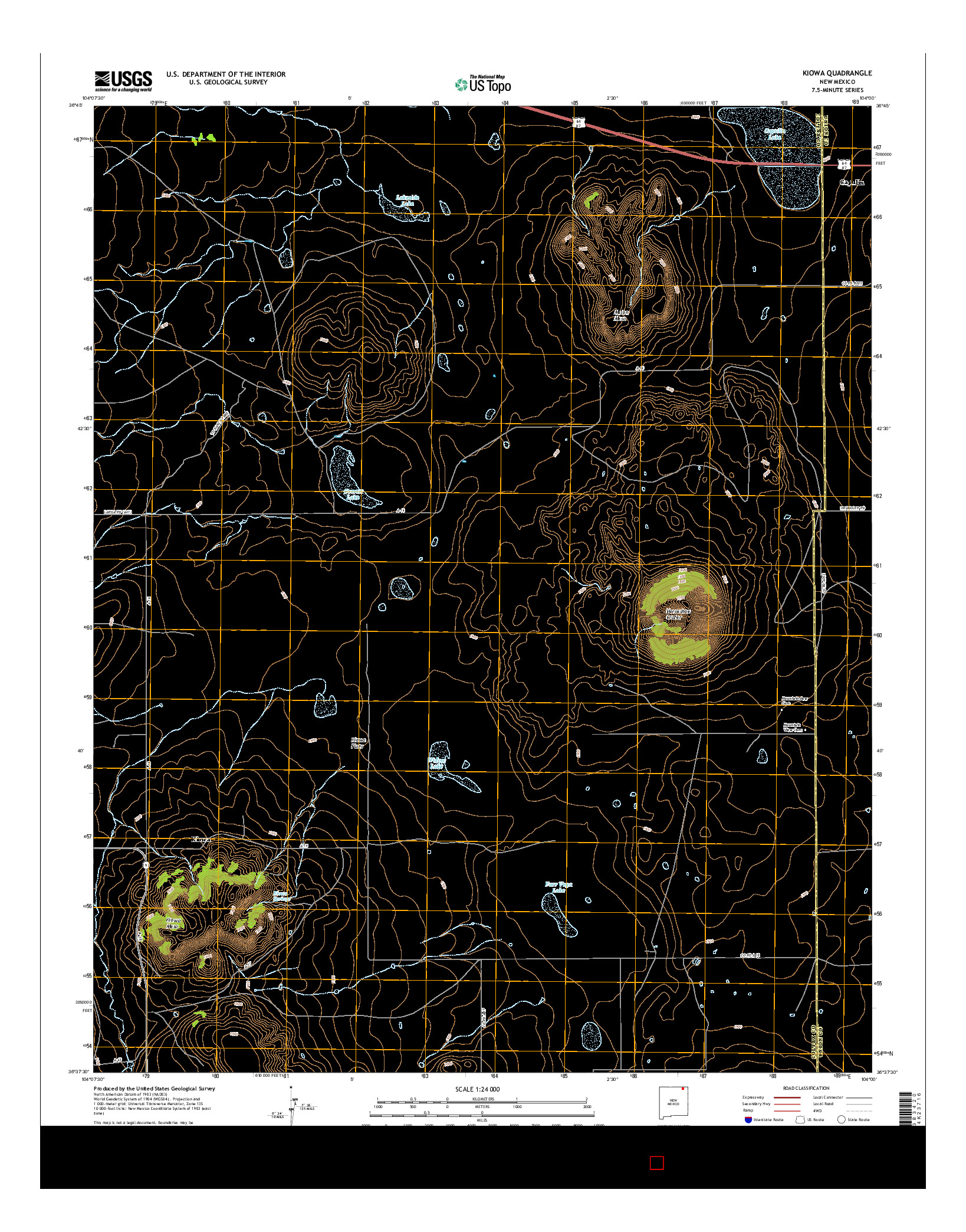 USGS US TOPO 7.5-MINUTE MAP FOR KIOWA, NM 2017