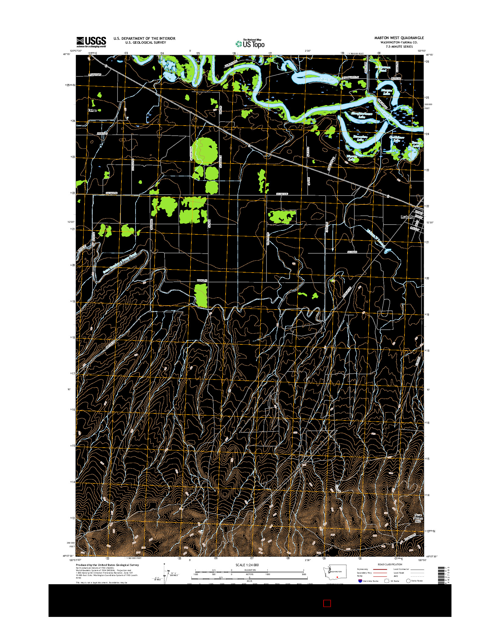 USGS US TOPO 7.5-MINUTE MAP FOR MABTON WEST, WA 2017