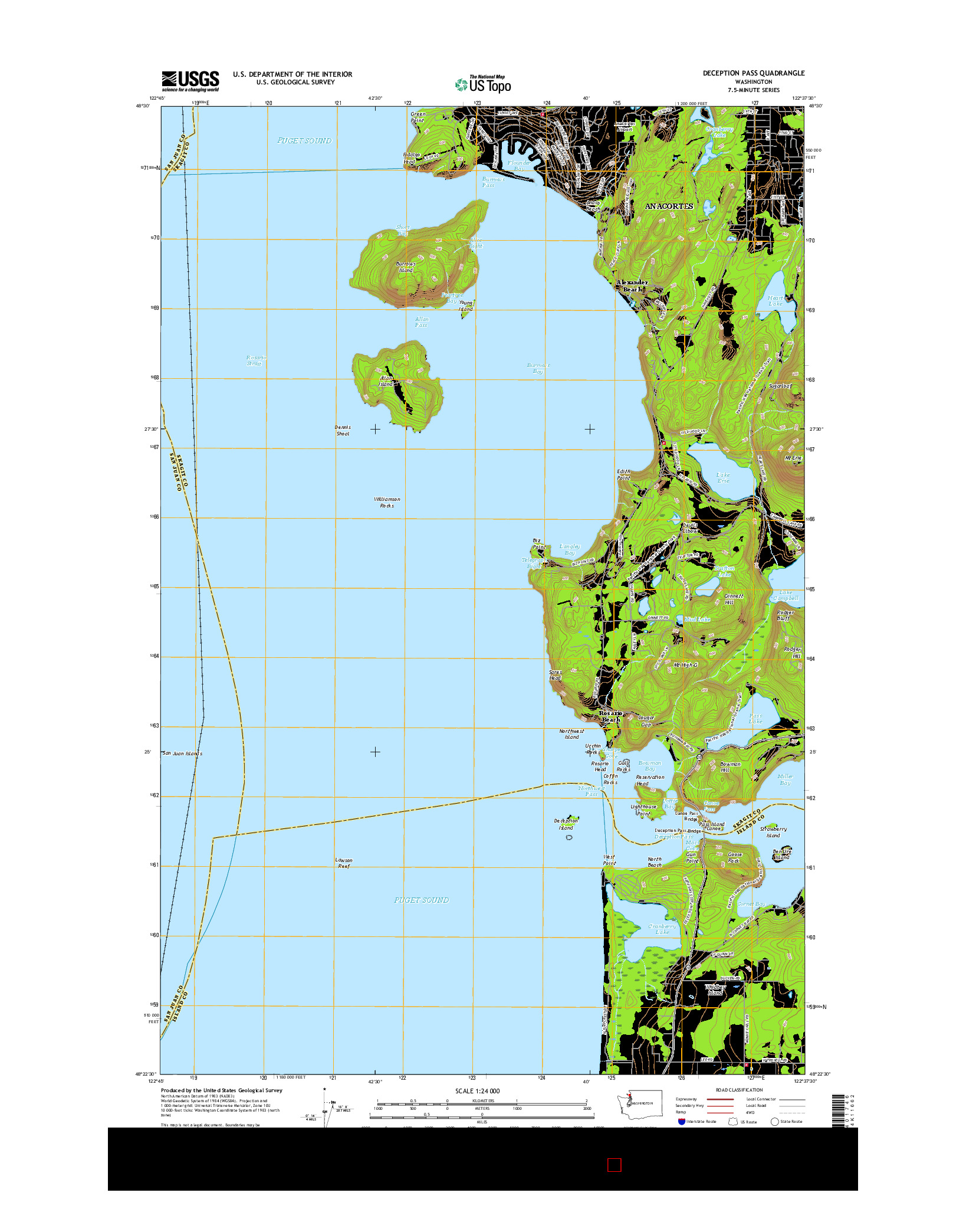 USGS US TOPO 7.5-MINUTE MAP FOR DECEPTION PASS, WA 2017