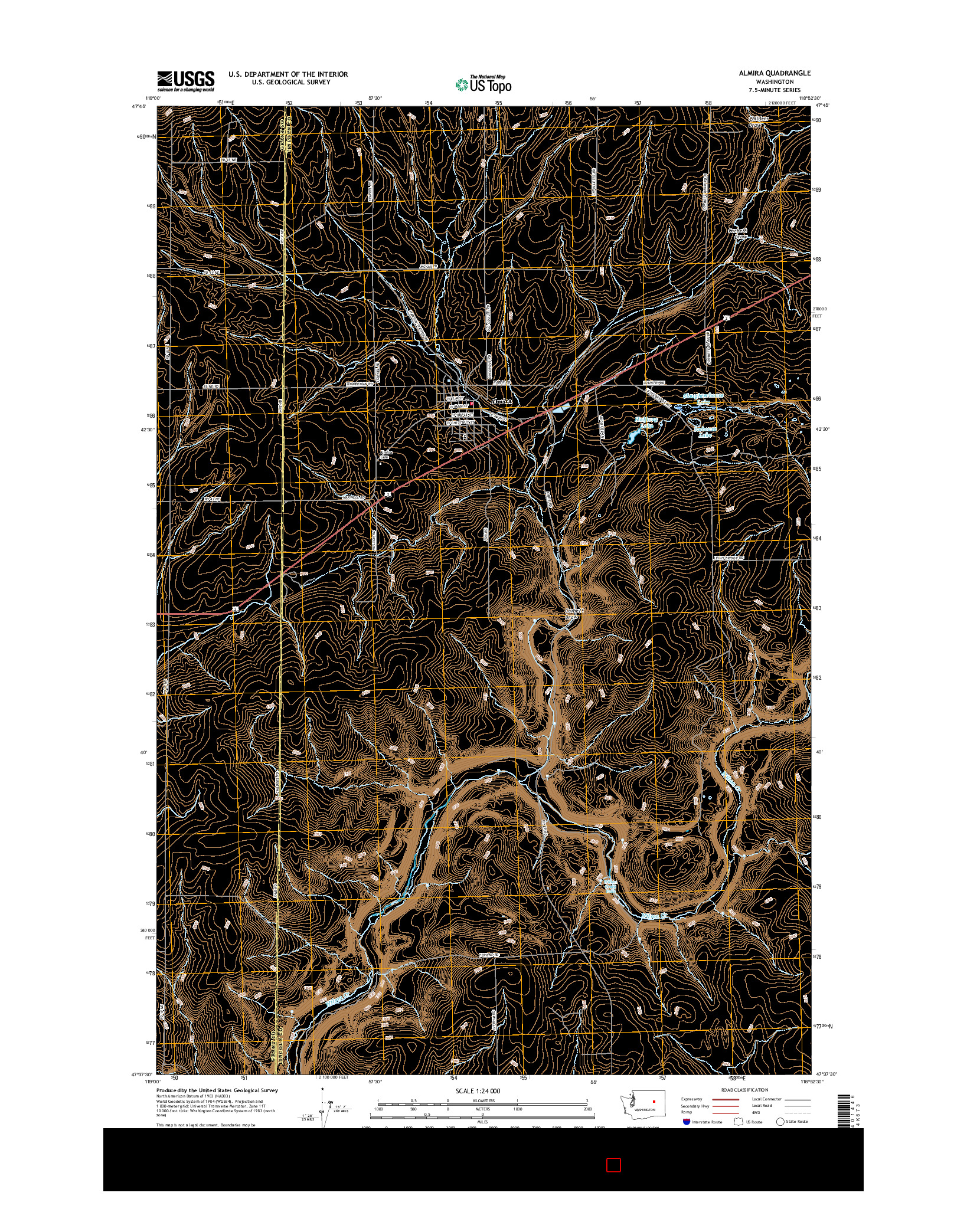 USGS US TOPO 7.5-MINUTE MAP FOR ALMIRA, WA 2017