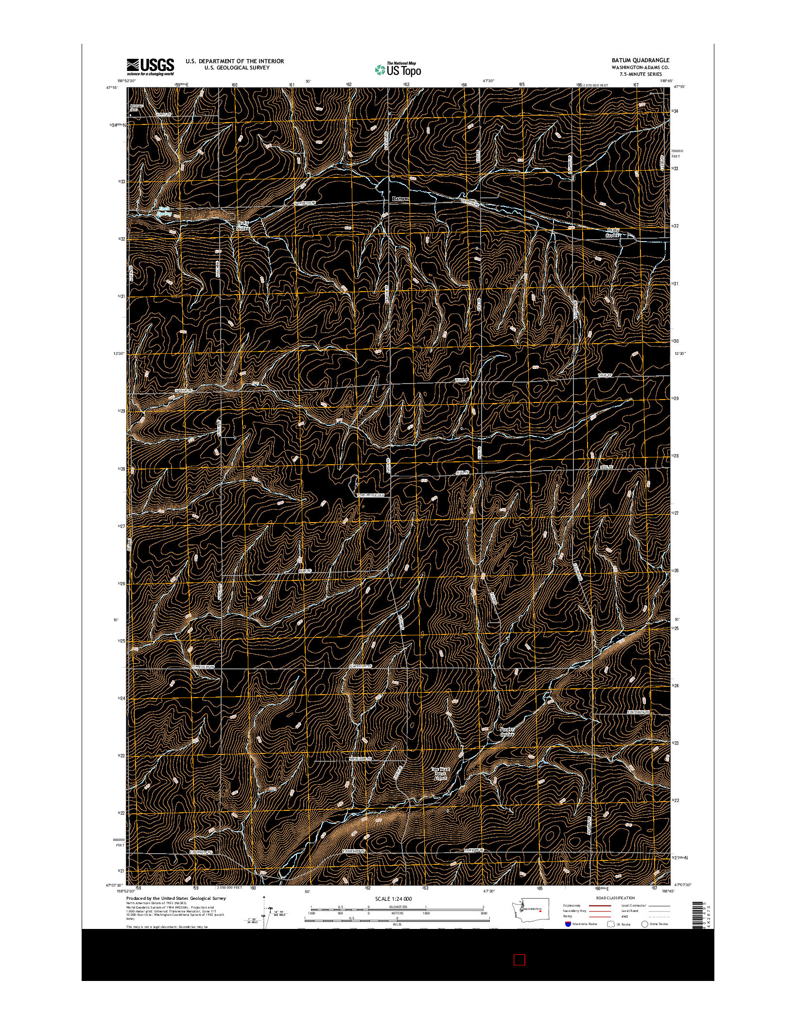 USGS US TOPO 7.5-MINUTE MAP FOR BATUM, WA 2017