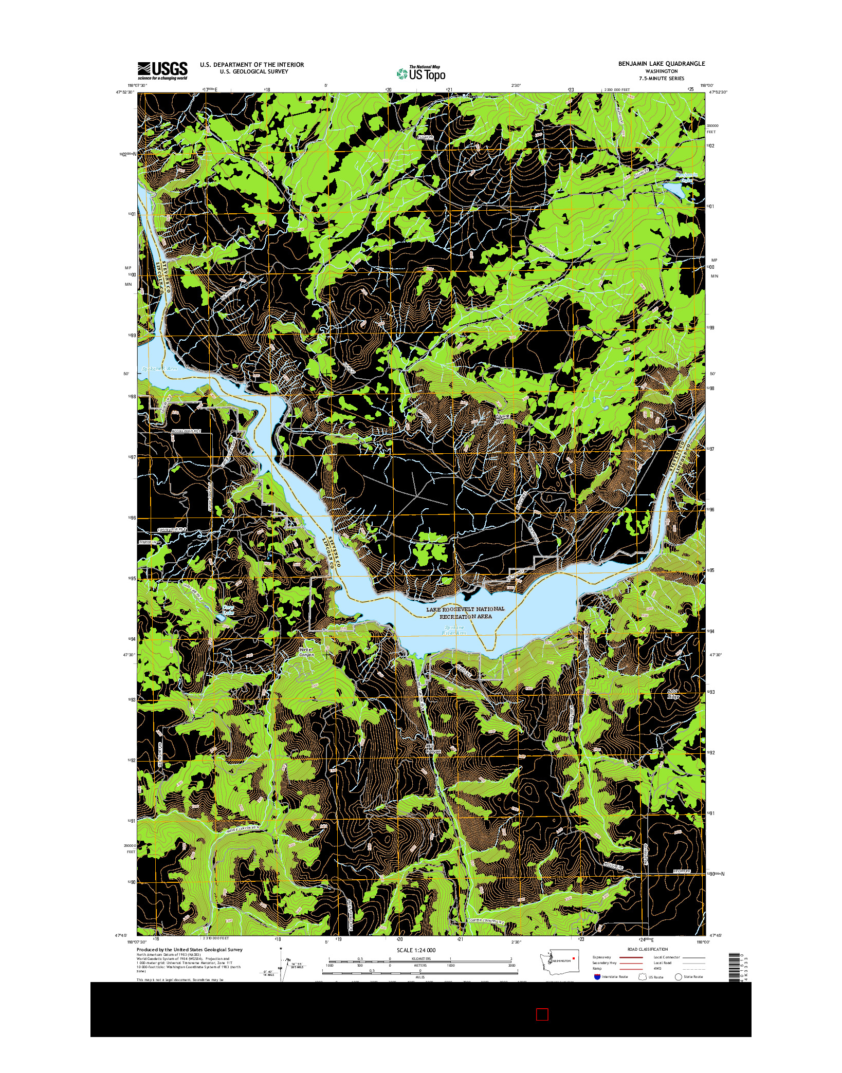 USGS US TOPO 7.5-MINUTE MAP FOR BENJAMIN LAKE, WA 2017