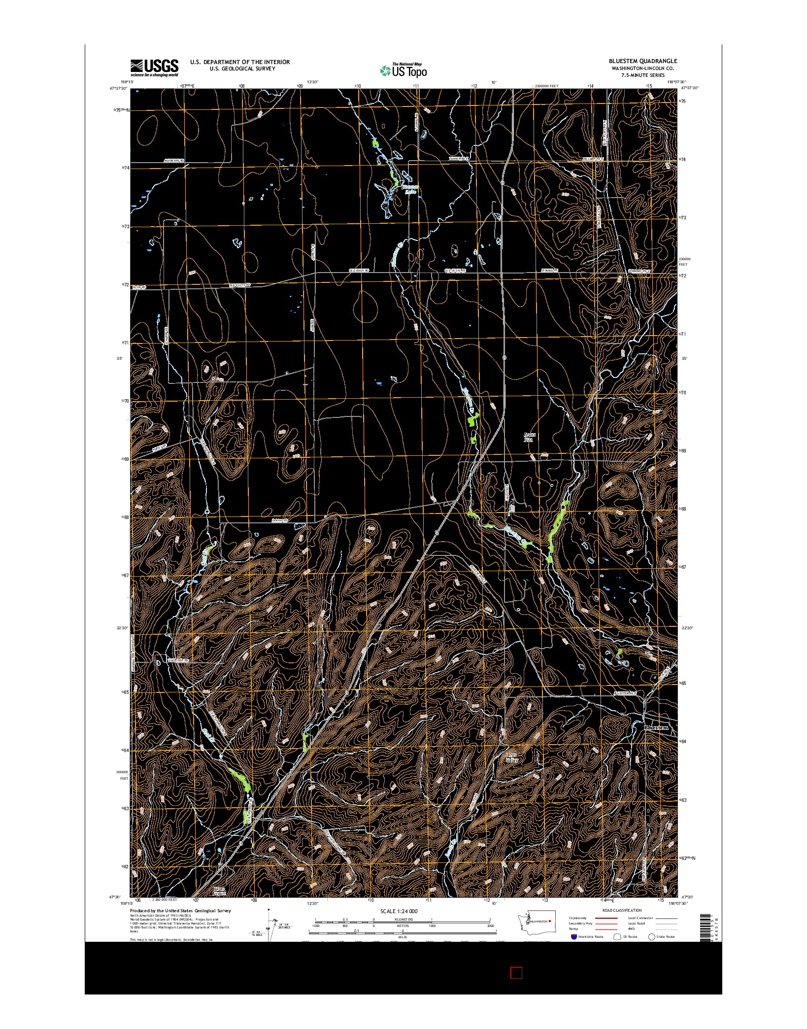 USGS US TOPO 7.5-MINUTE MAP FOR BLUESTEM, WA 2017