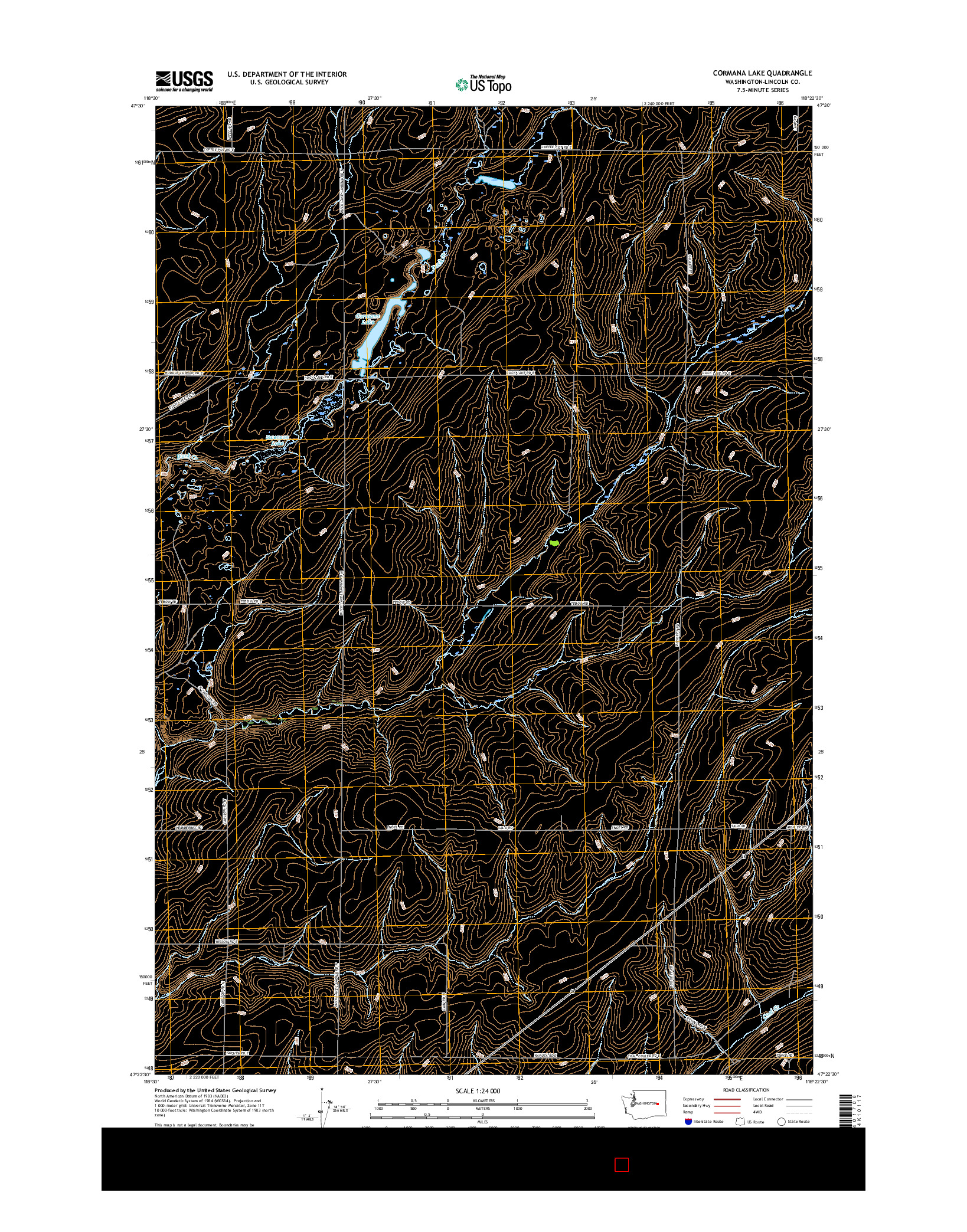 USGS US TOPO 7.5-MINUTE MAP FOR CORMANA LAKE, WA 2017