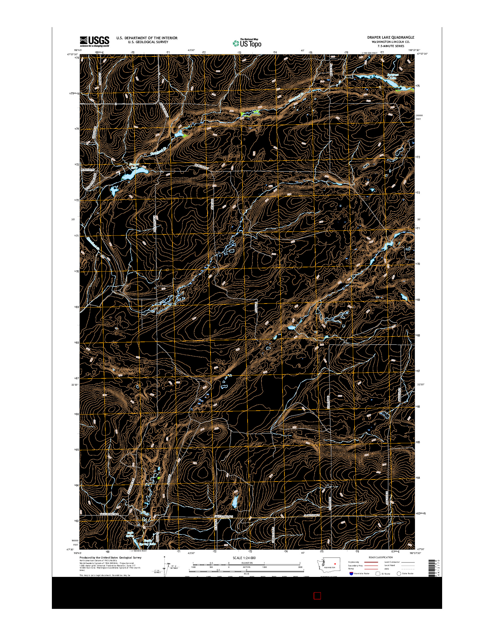 USGS US TOPO 7.5-MINUTE MAP FOR DRAPER LAKE, WA 2017