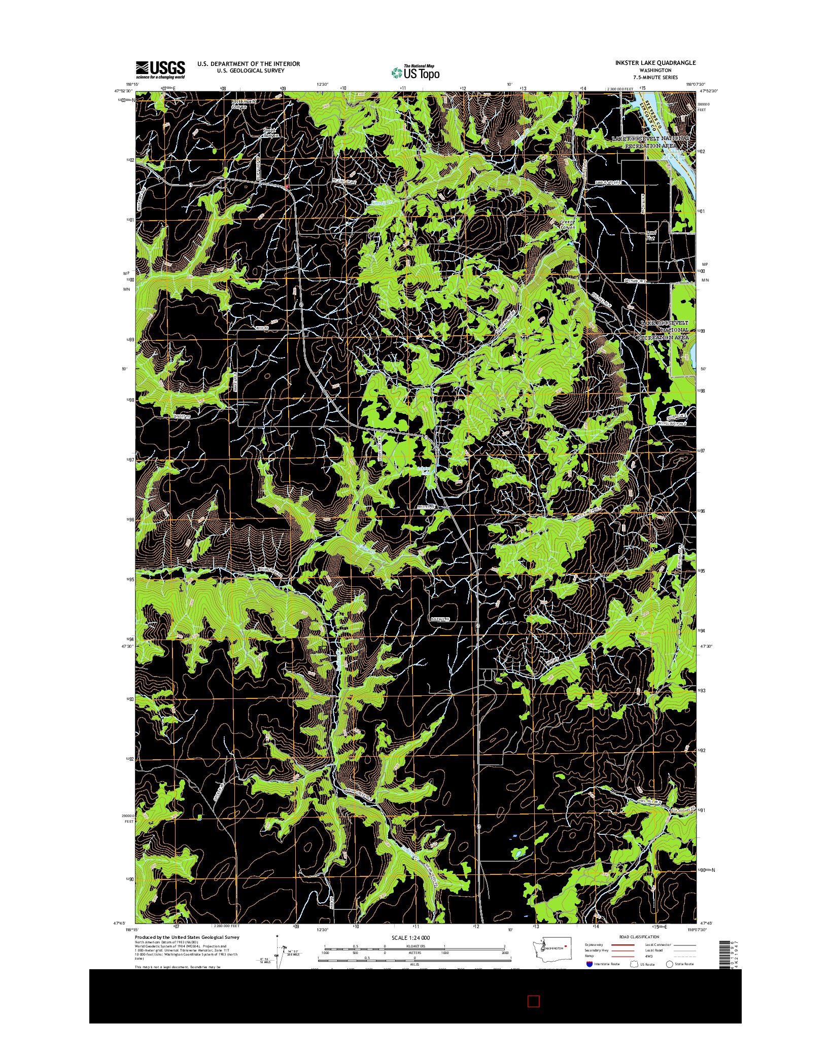 USGS US TOPO 7.5-MINUTE MAP FOR INKSTER LAKE, WA 2017