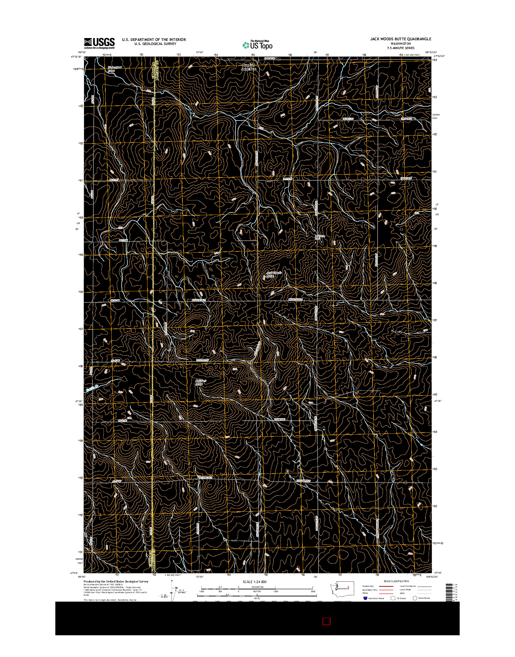 USGS US TOPO 7.5-MINUTE MAP FOR JACK WOODS BUTTE, WA 2017