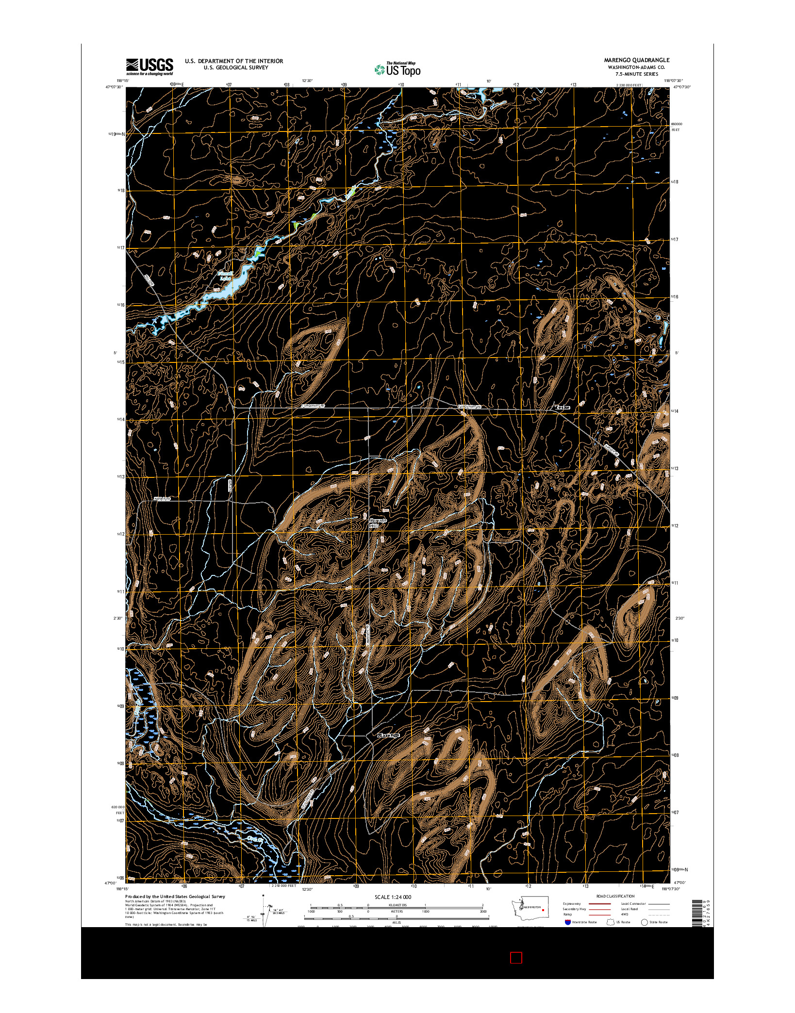 USGS US TOPO 7.5-MINUTE MAP FOR MARENGO, WA 2017