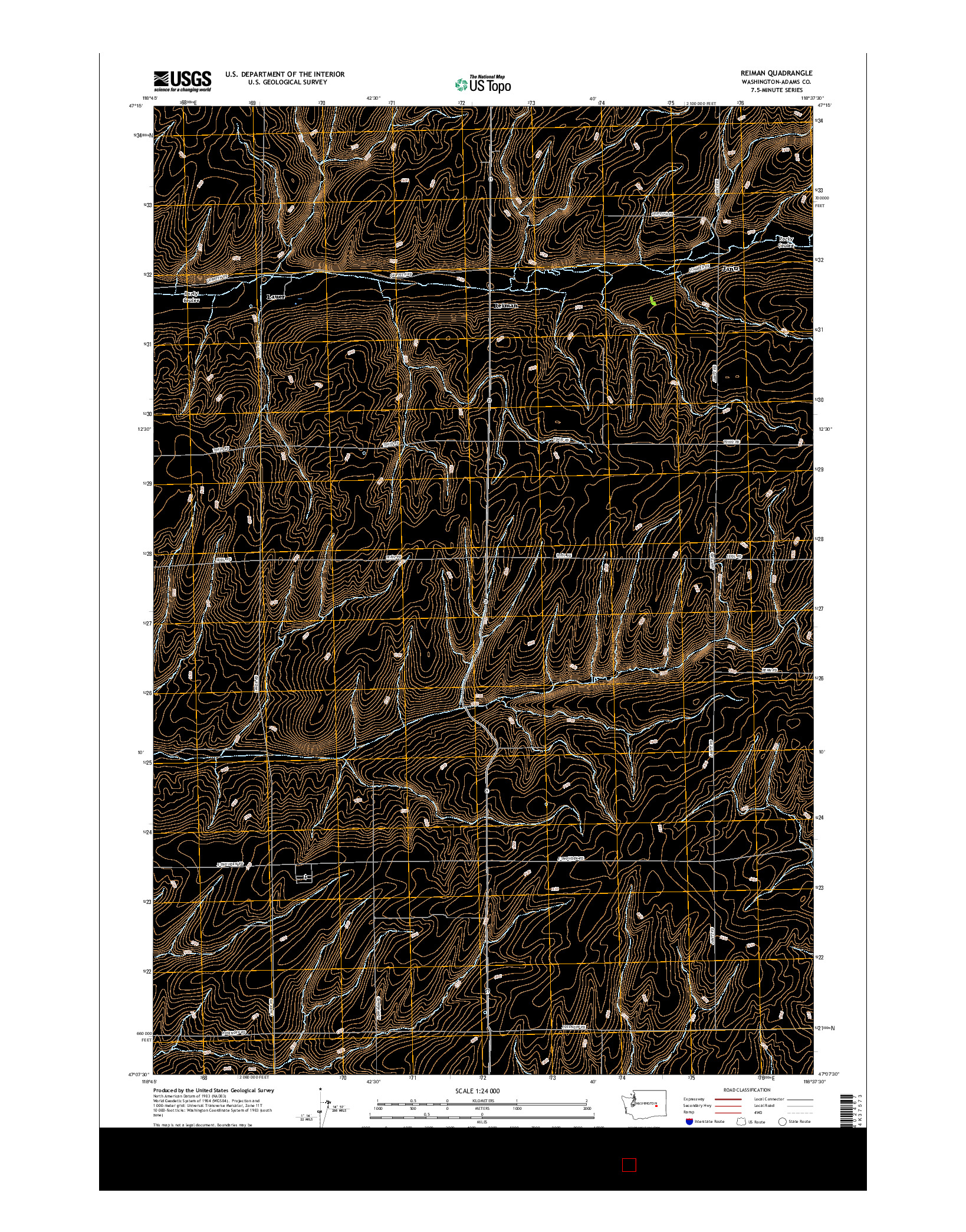 USGS US TOPO 7.5-MINUTE MAP FOR REIMAN, WA 2017