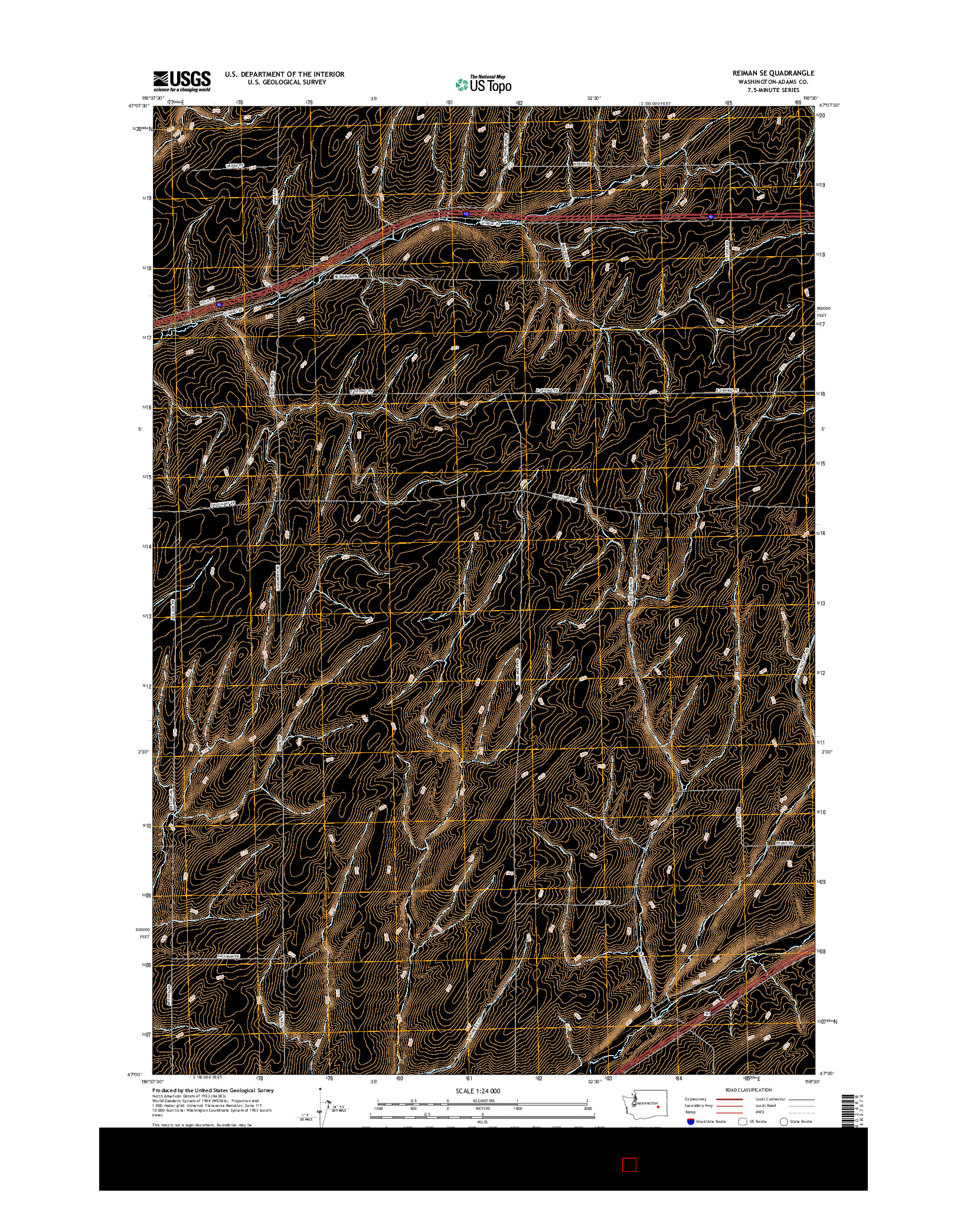 USGS US TOPO 7.5-MINUTE MAP FOR REIMAN SE, WA 2017