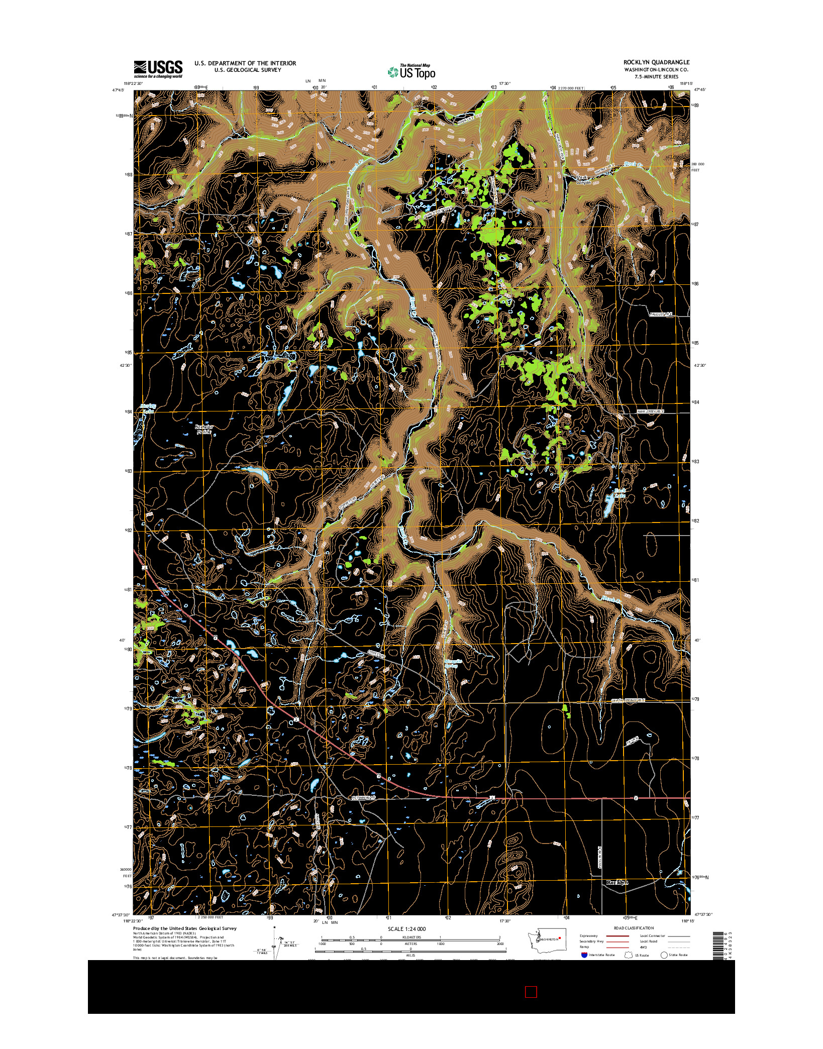 USGS US TOPO 7.5-MINUTE MAP FOR ROCKLYN, WA 2017