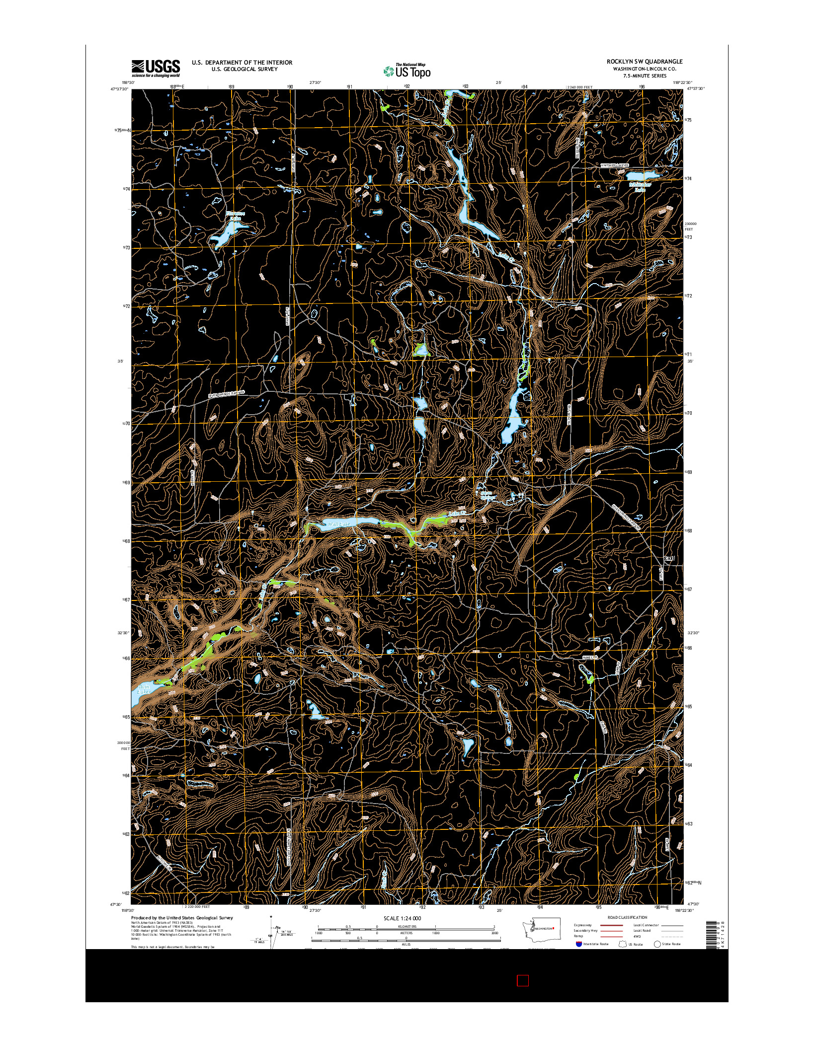 USGS US TOPO 7.5-MINUTE MAP FOR ROCKLYN SW, WA 2017