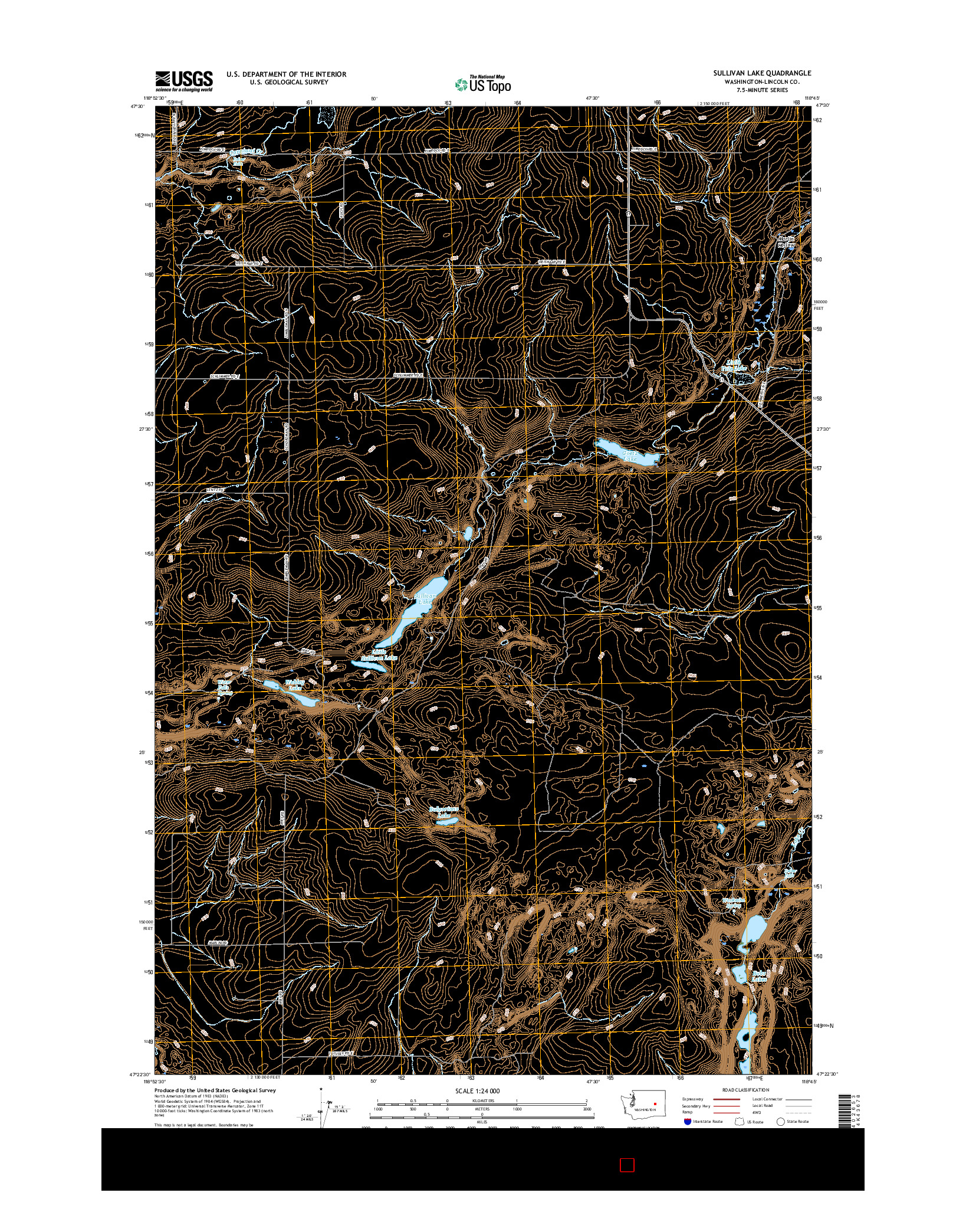 USGS US TOPO 7.5-MINUTE MAP FOR SULLIVAN LAKE, WA 2017