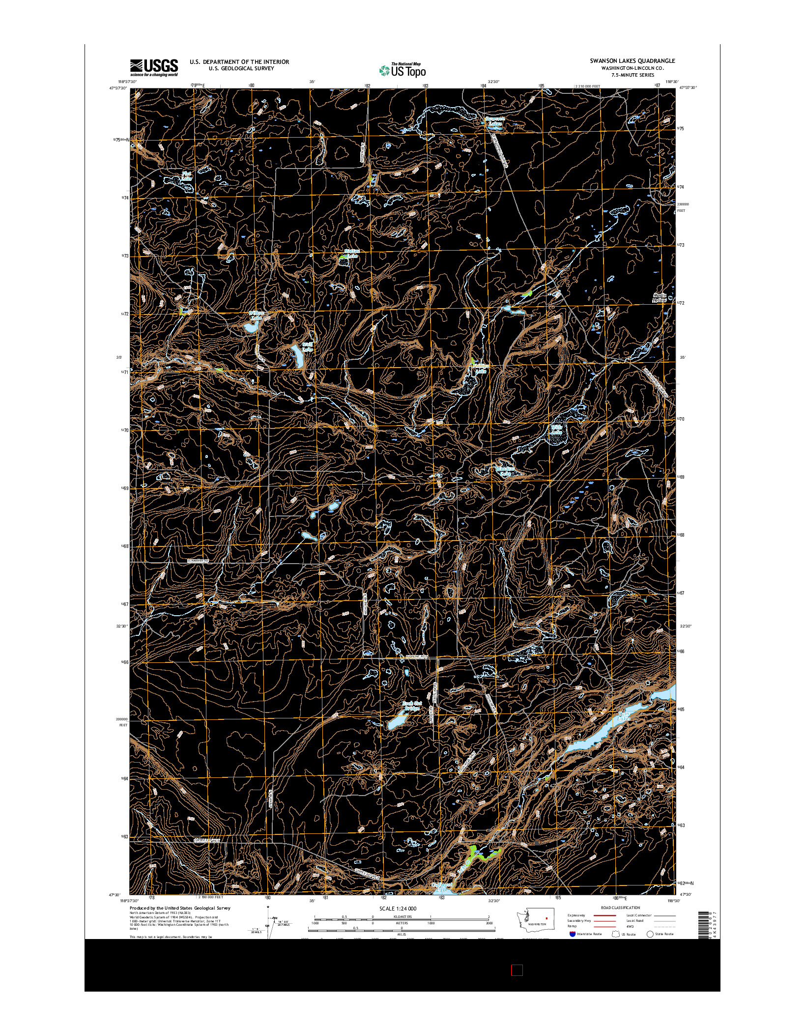 USGS US TOPO 7.5-MINUTE MAP FOR SWANSON LAKES, WA 2017