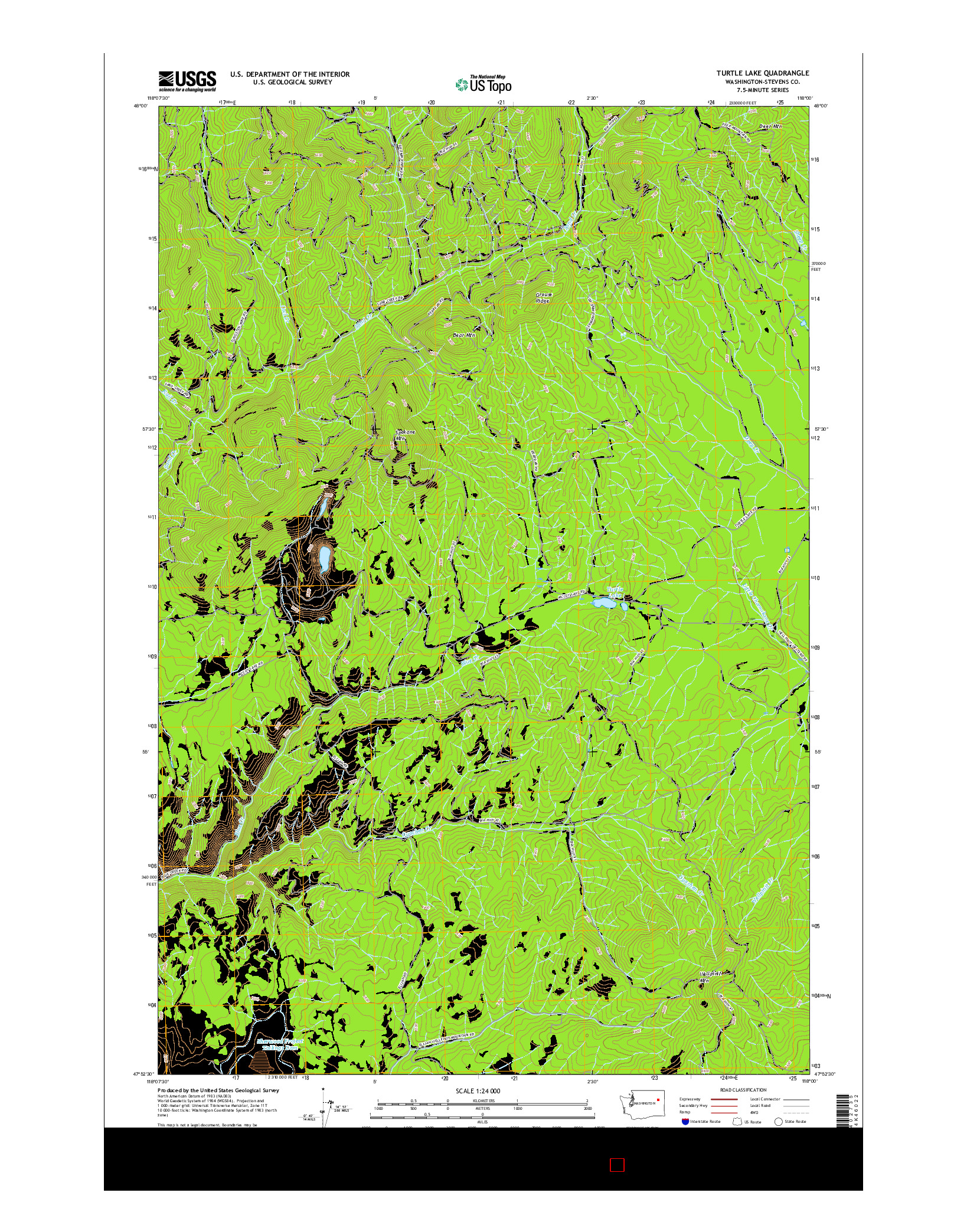 USGS US TOPO 7.5-MINUTE MAP FOR TURTLE LAKE, WA 2017