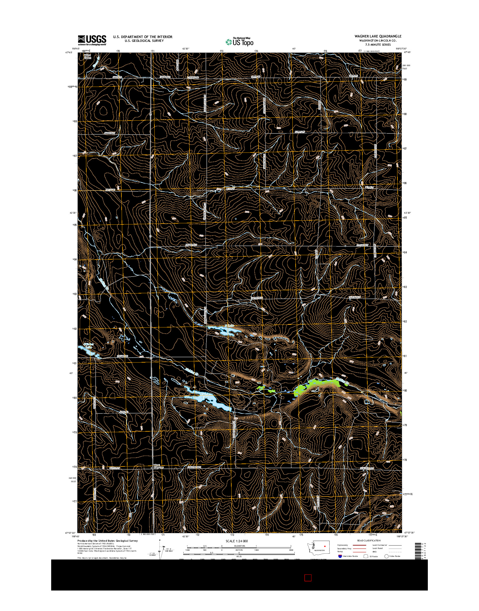 USGS US TOPO 7.5-MINUTE MAP FOR WAGNER LAKE, WA 2017