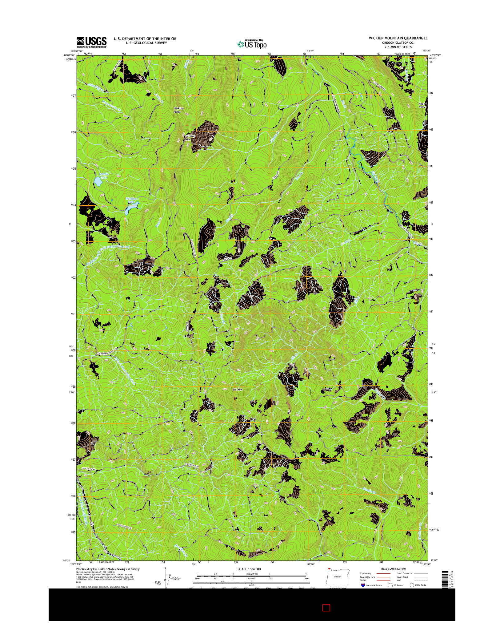 USGS US TOPO 7.5-MINUTE MAP FOR WICKIUP MOUNTAIN, OR 2017