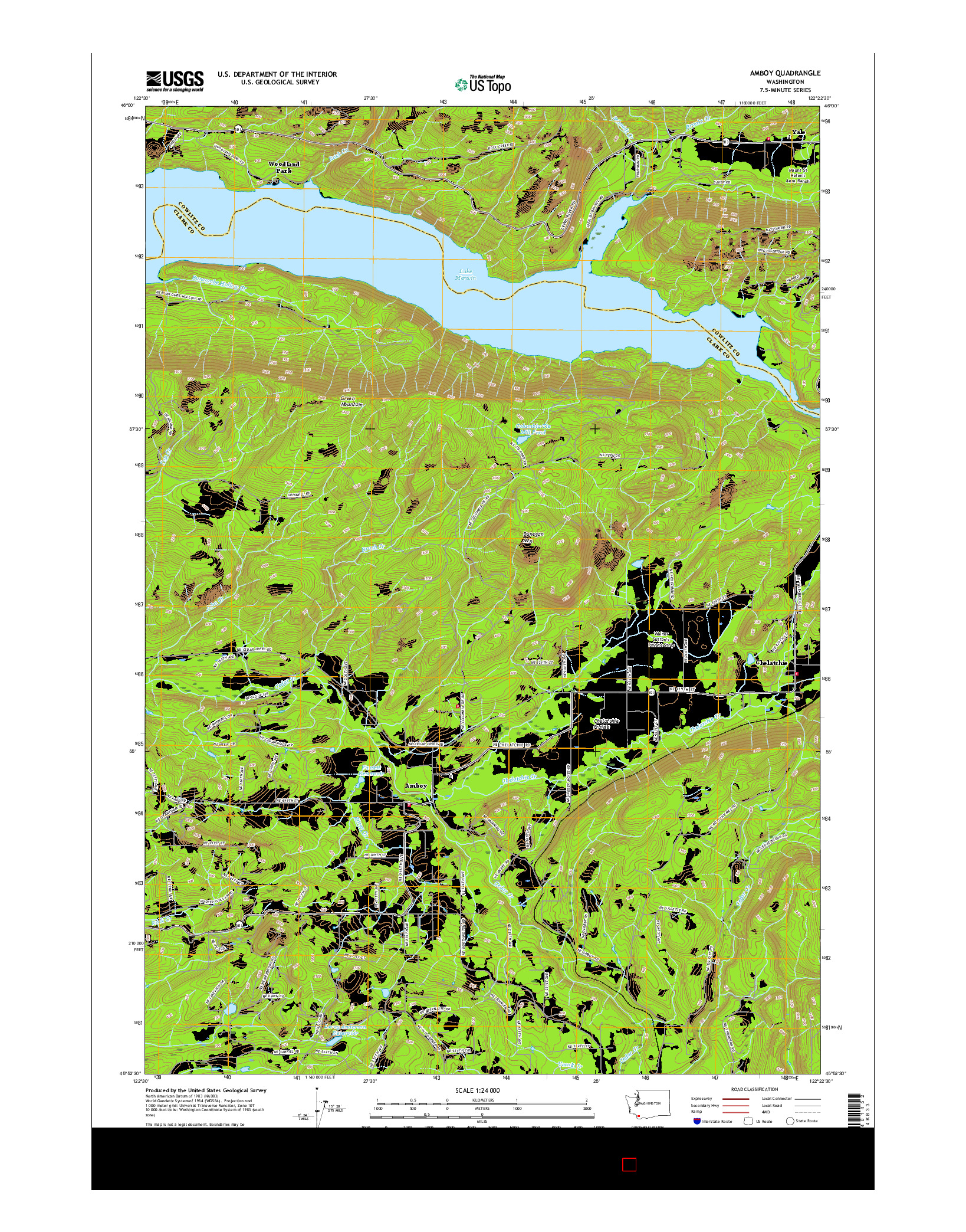 USGS US TOPO 7.5-MINUTE MAP FOR AMBOY, WA 2017