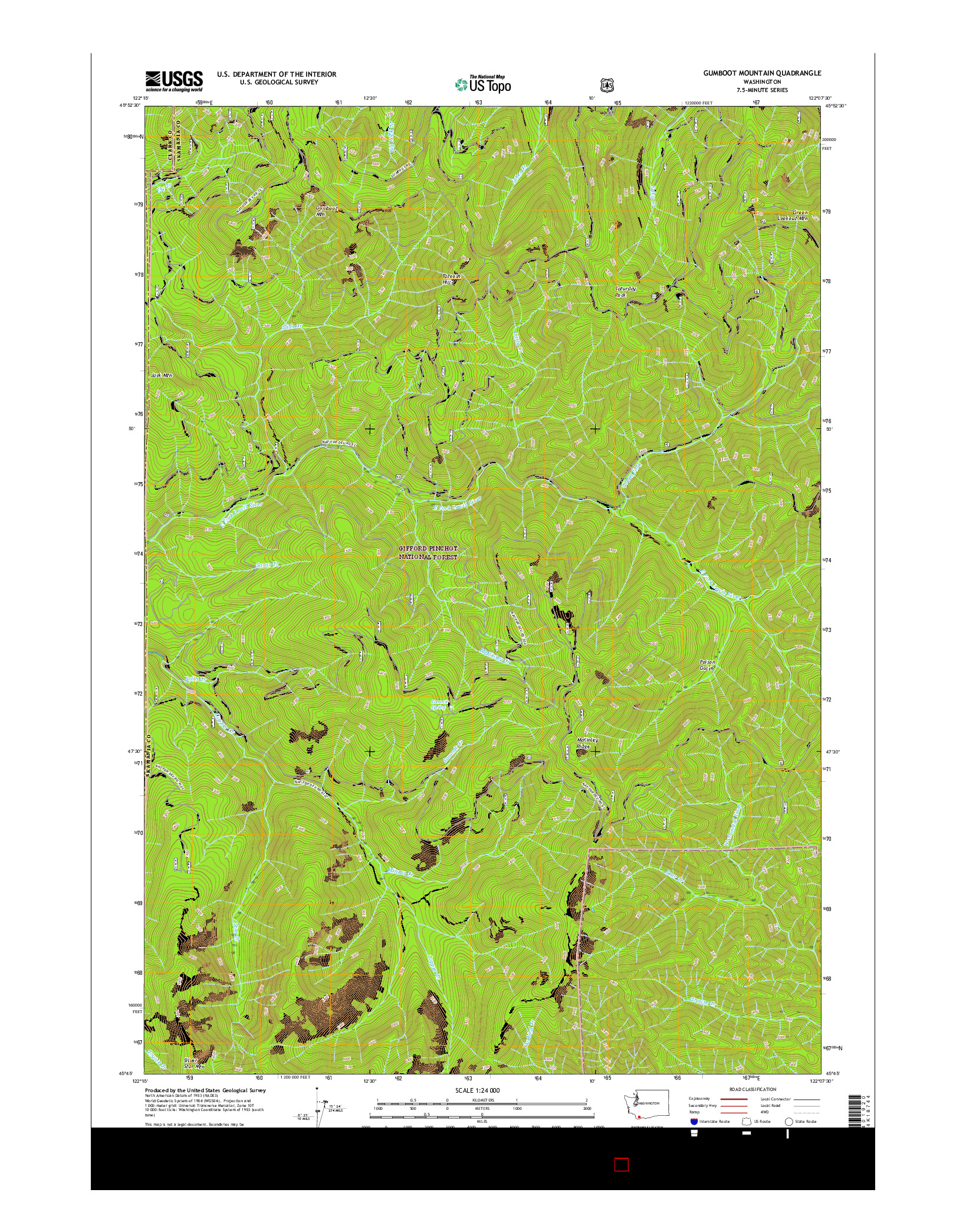 USGS US TOPO 7.5-MINUTE MAP FOR GUMBOOT MOUNTAIN, WA 2017