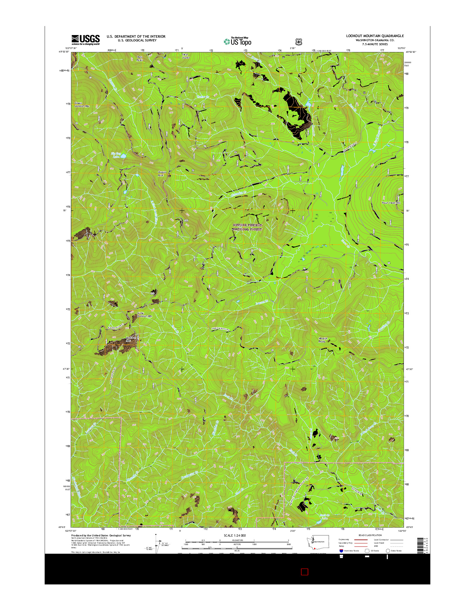 USGS US TOPO 7.5-MINUTE MAP FOR LOOKOUT MOUNTAIN, WA 2017