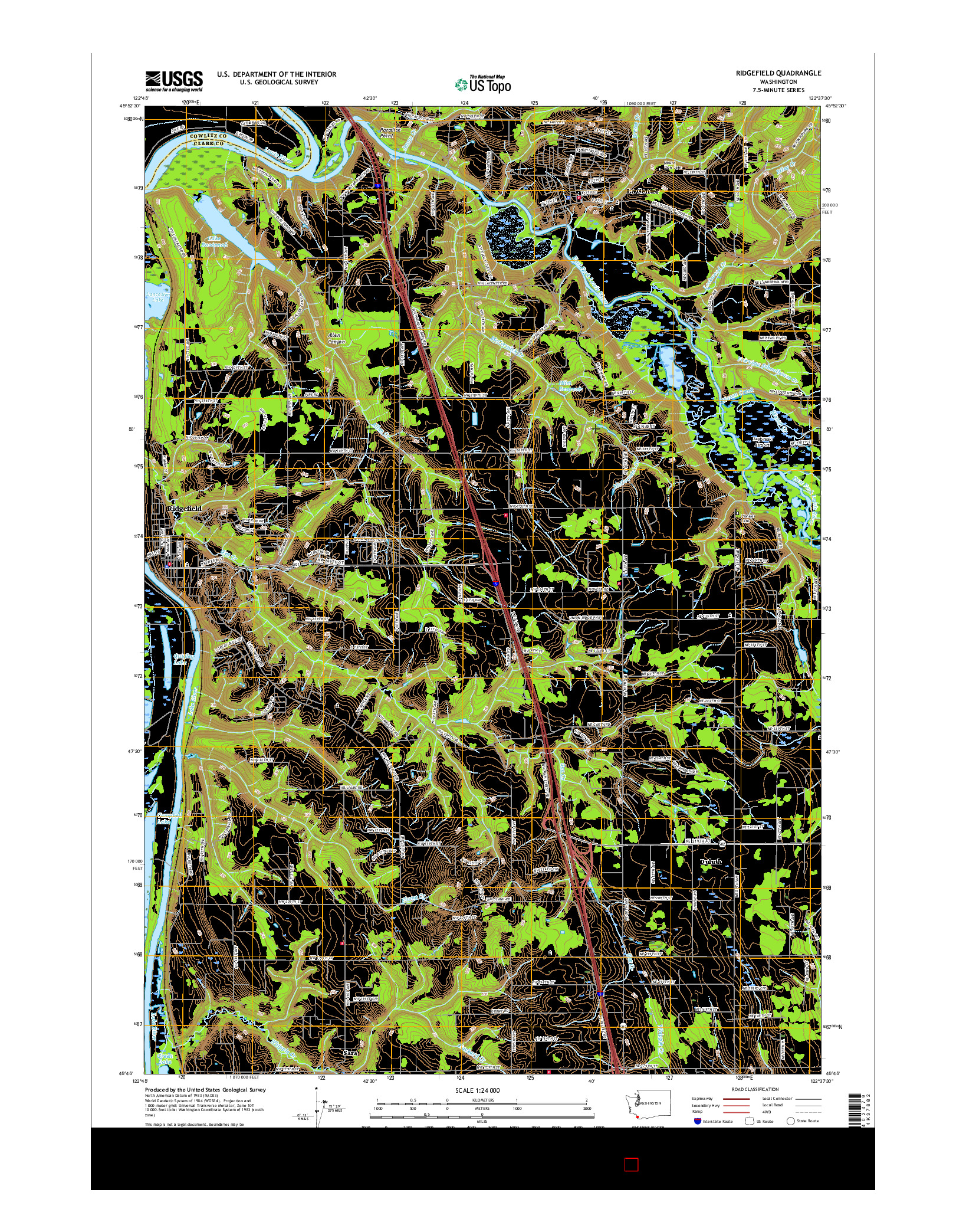 USGS US TOPO 7.5-MINUTE MAP FOR RIDGEFIELD, WA 2017