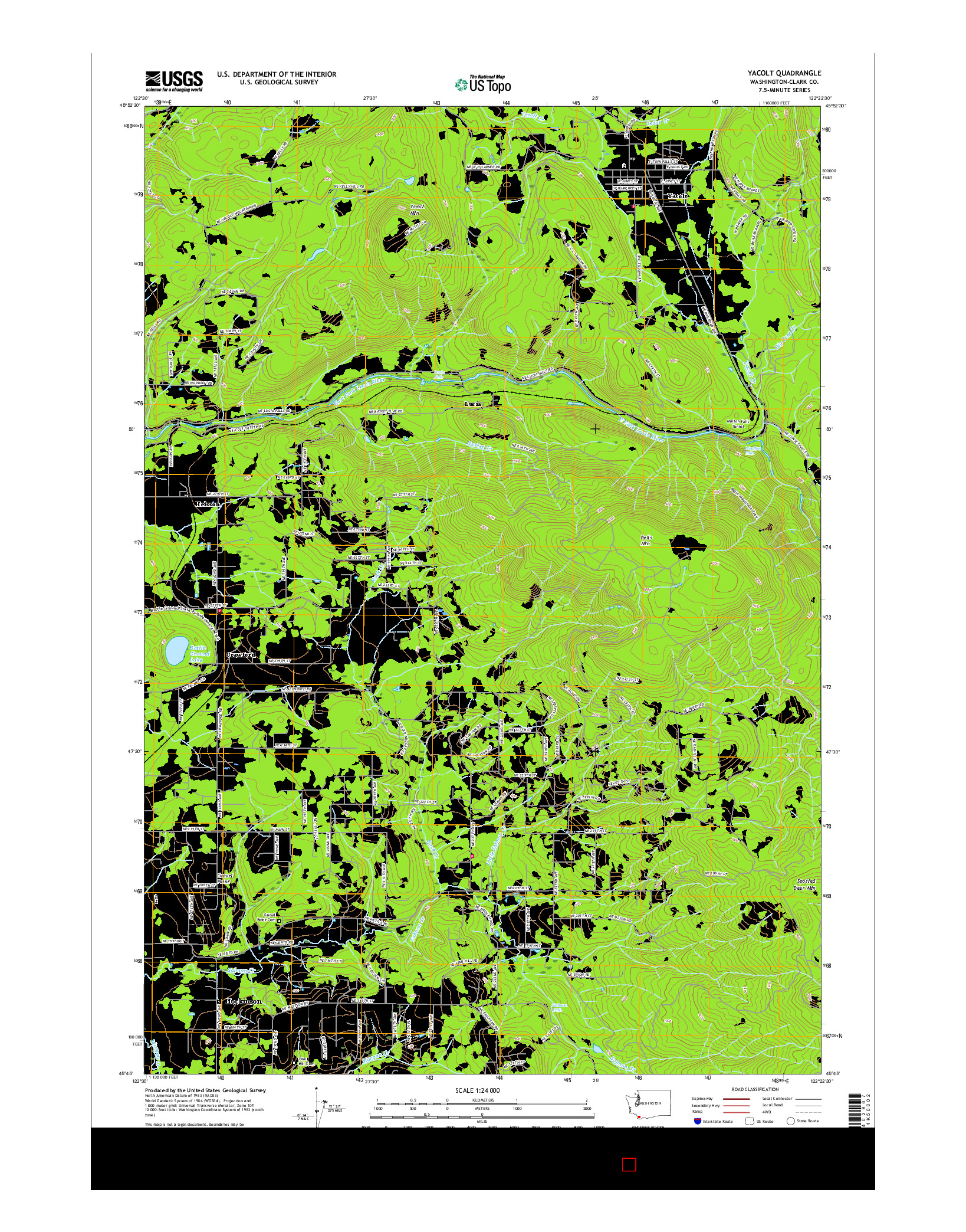 USGS US TOPO 7.5-MINUTE MAP FOR YACOLT, WA 2017