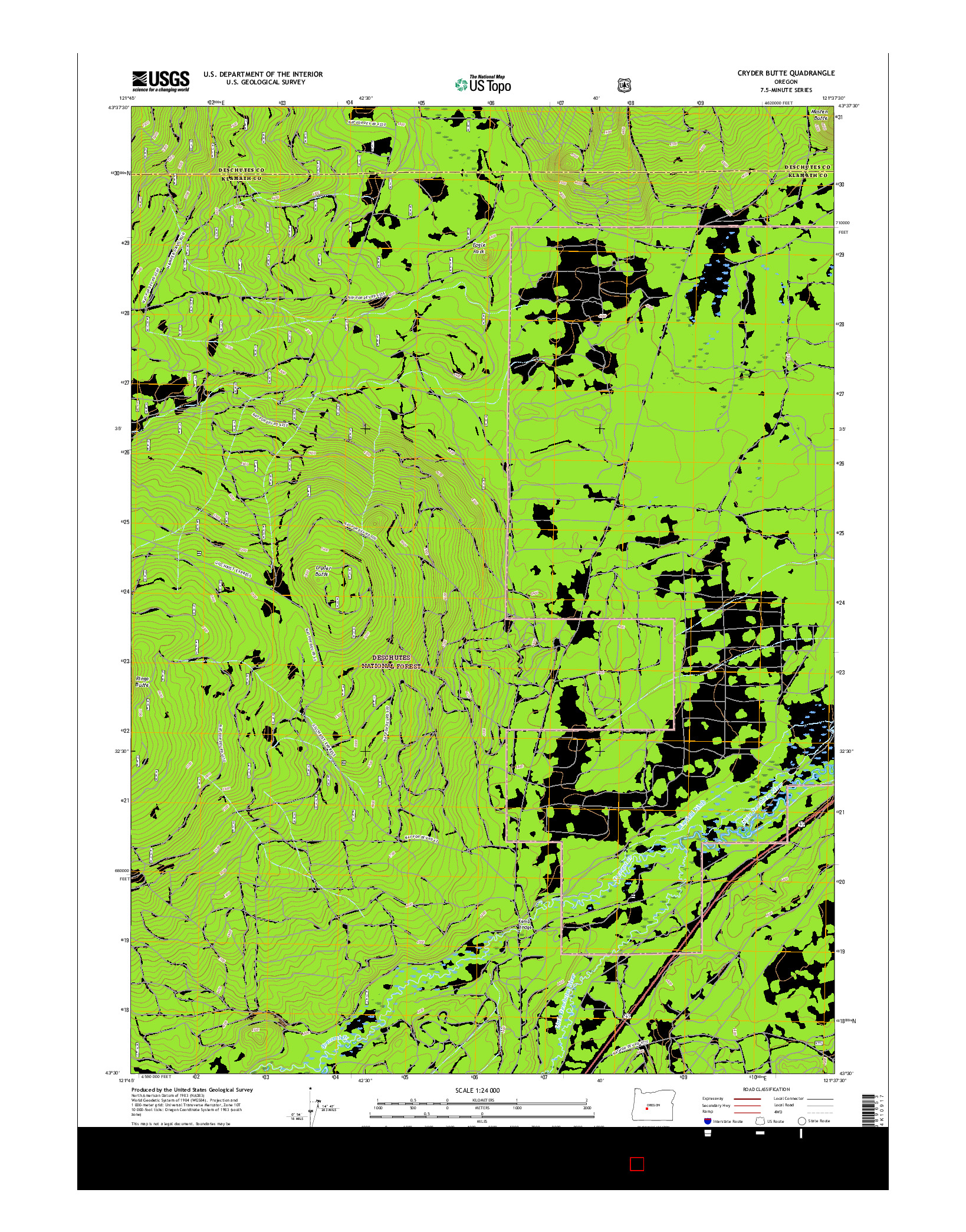 USGS US TOPO 7.5-MINUTE MAP FOR CRYDER BUTTE, OR 2017