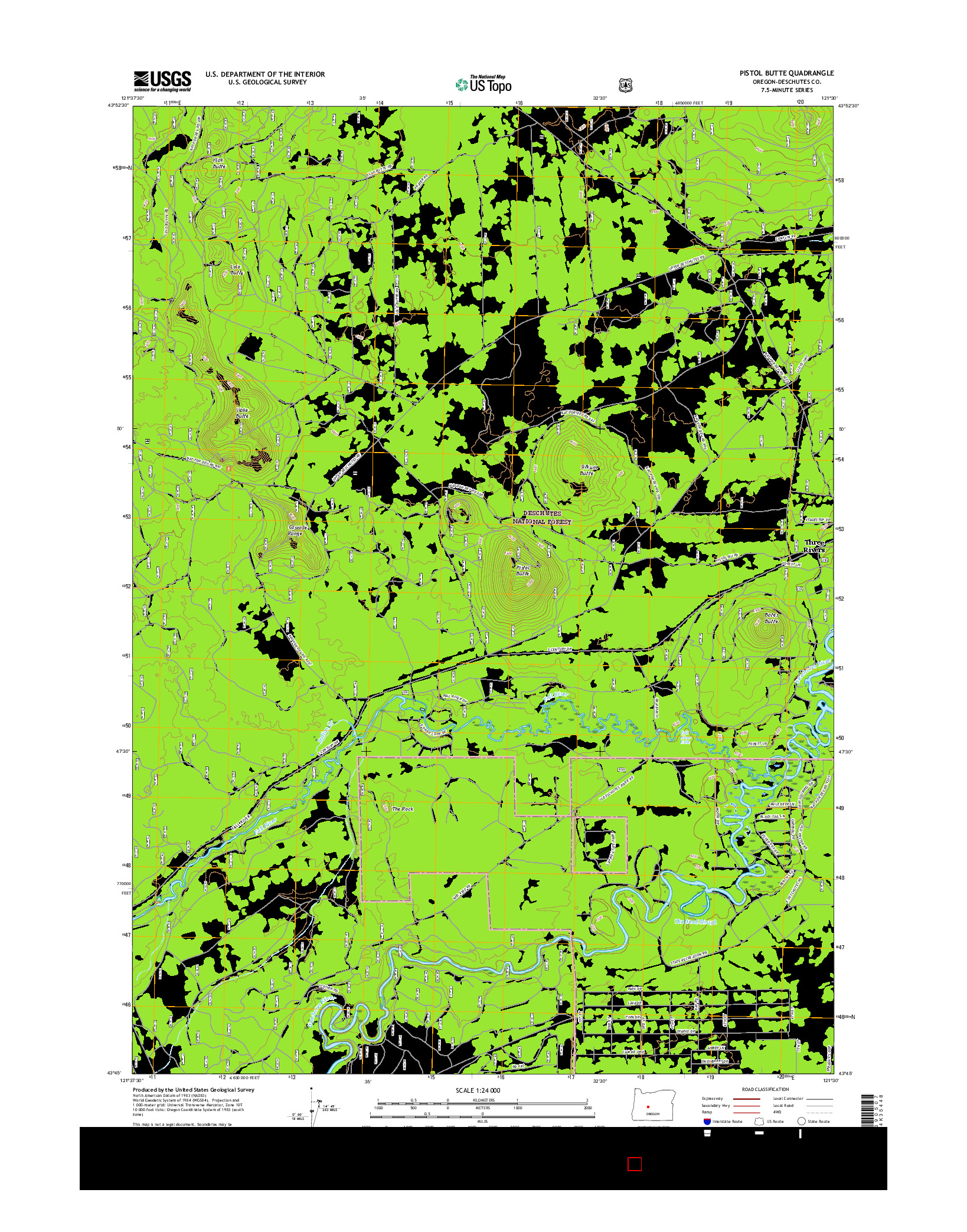 USGS US TOPO 7.5-MINUTE MAP FOR PISTOL BUTTE, OR 2017