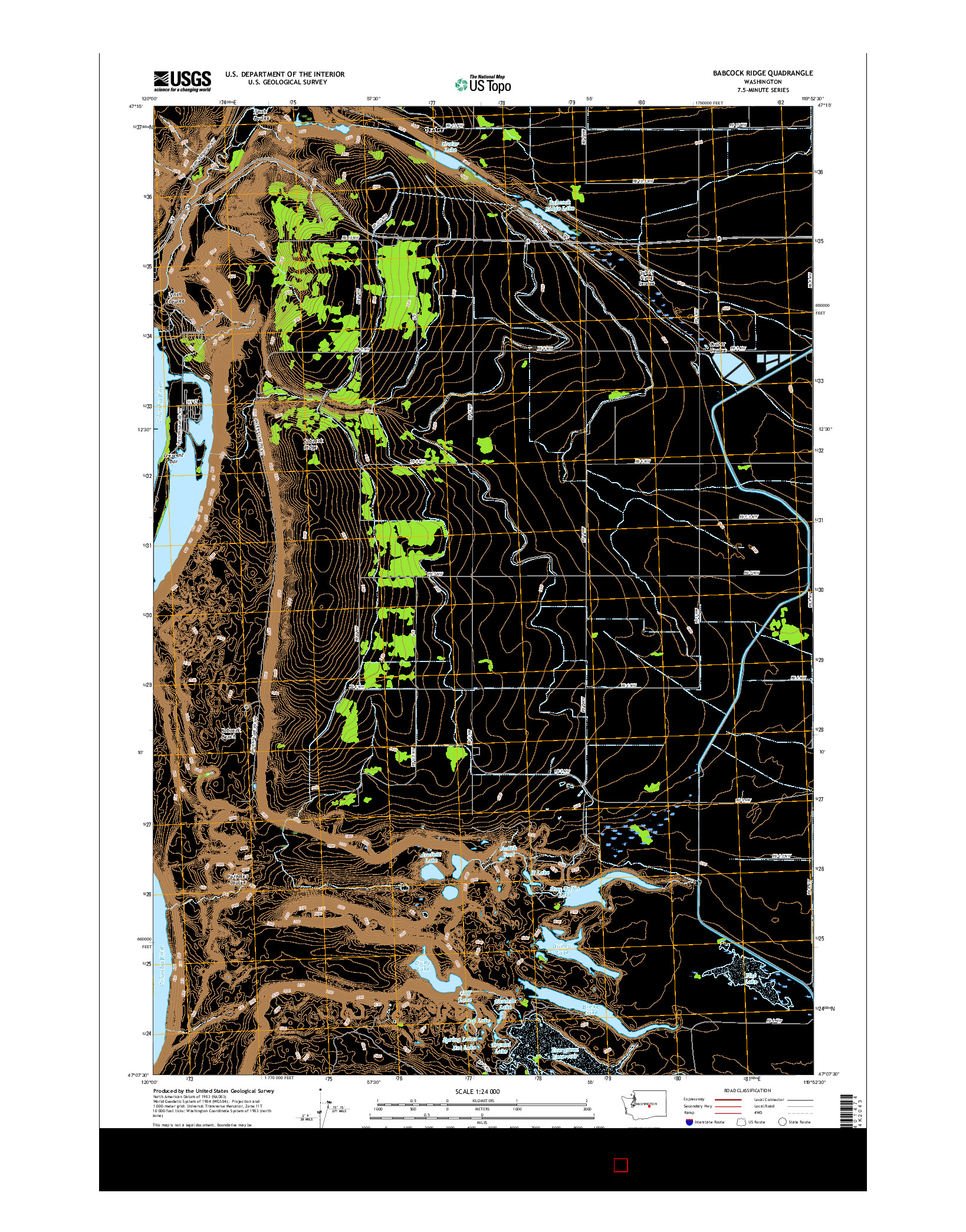 USGS US TOPO 7.5-MINUTE MAP FOR BABCOCK RIDGE, WA 2017