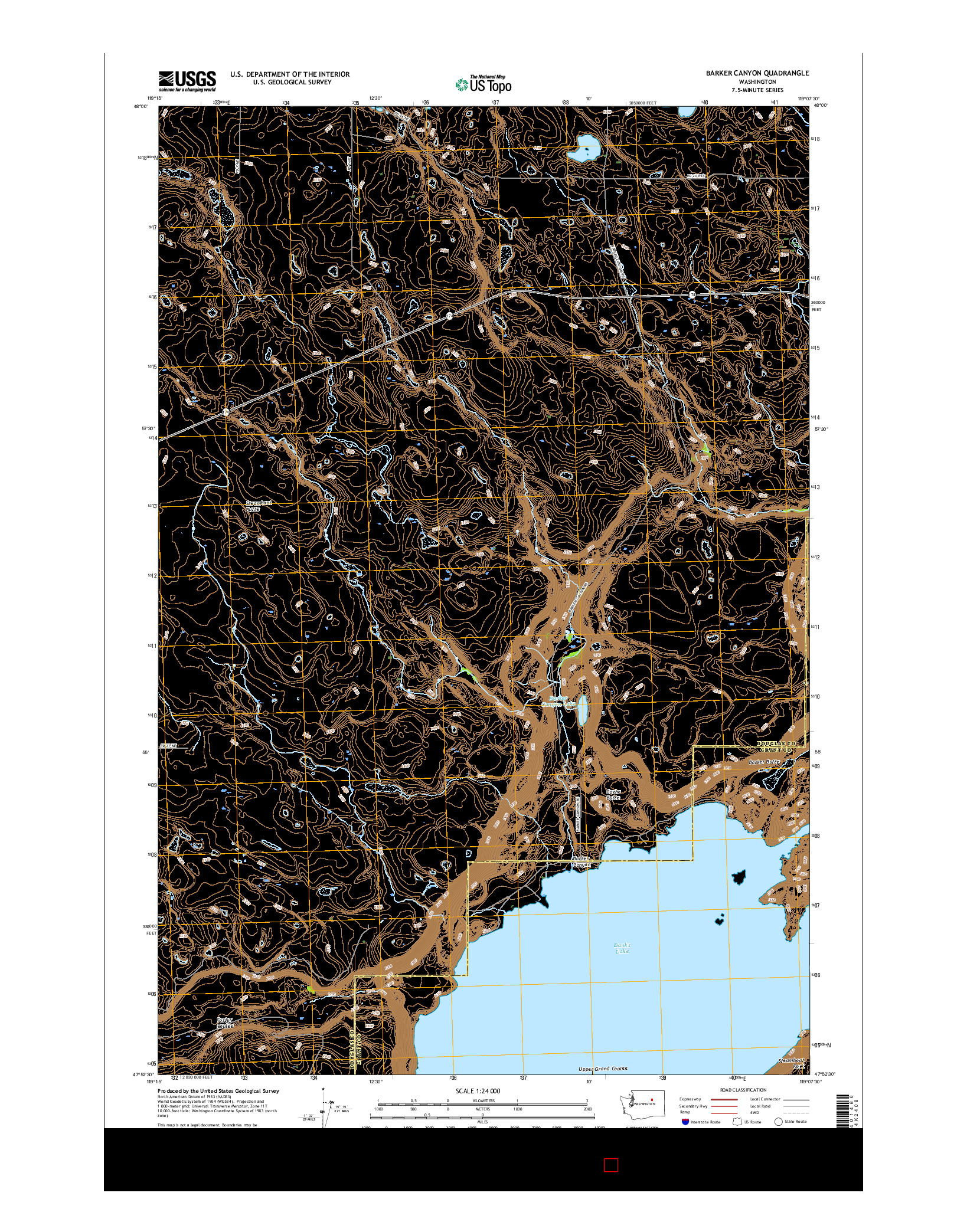 USGS US TOPO 7.5-MINUTE MAP FOR BARKER CANYON, WA 2017