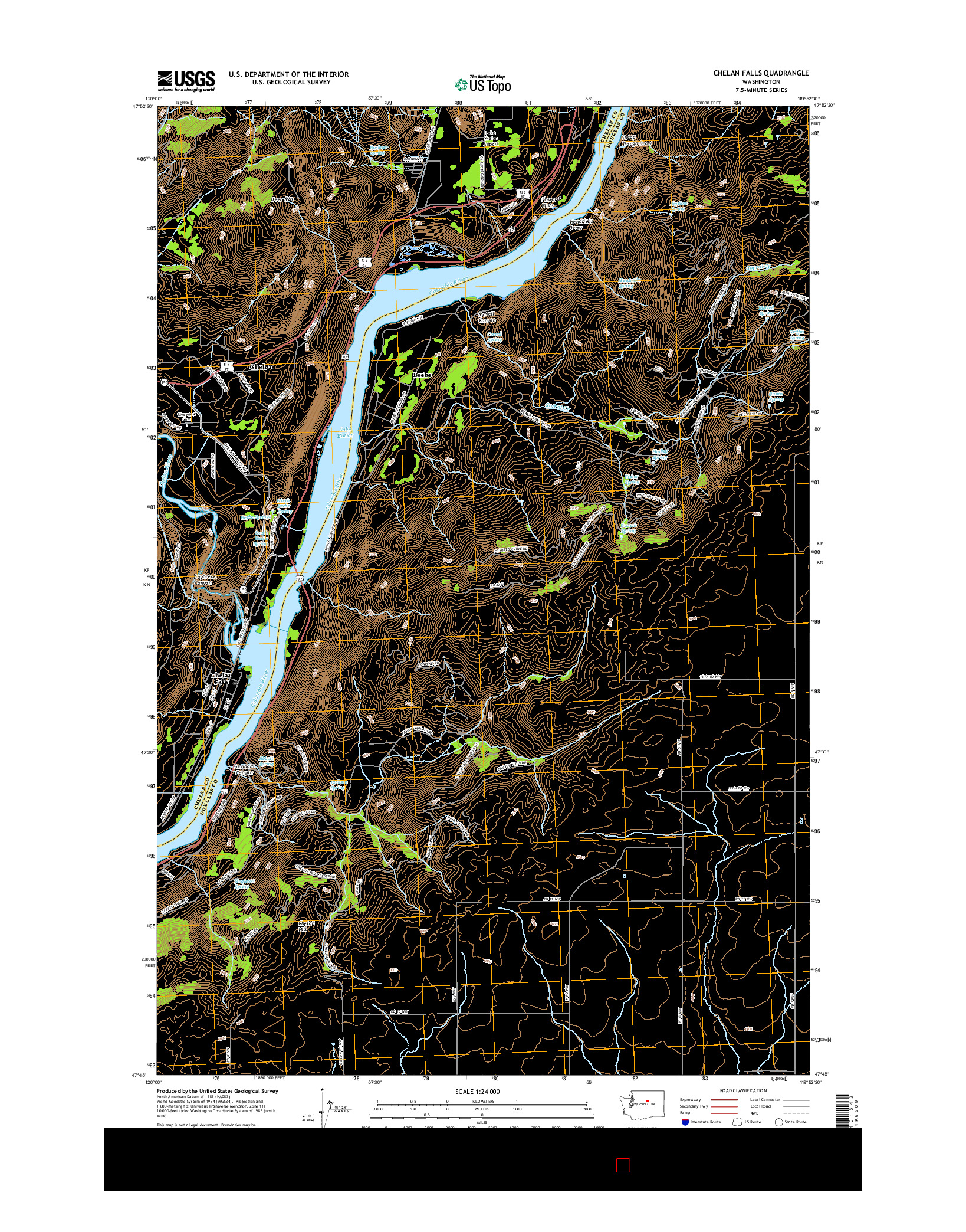 USGS US TOPO 7.5-MINUTE MAP FOR CHELAN FALLS, WA 2017