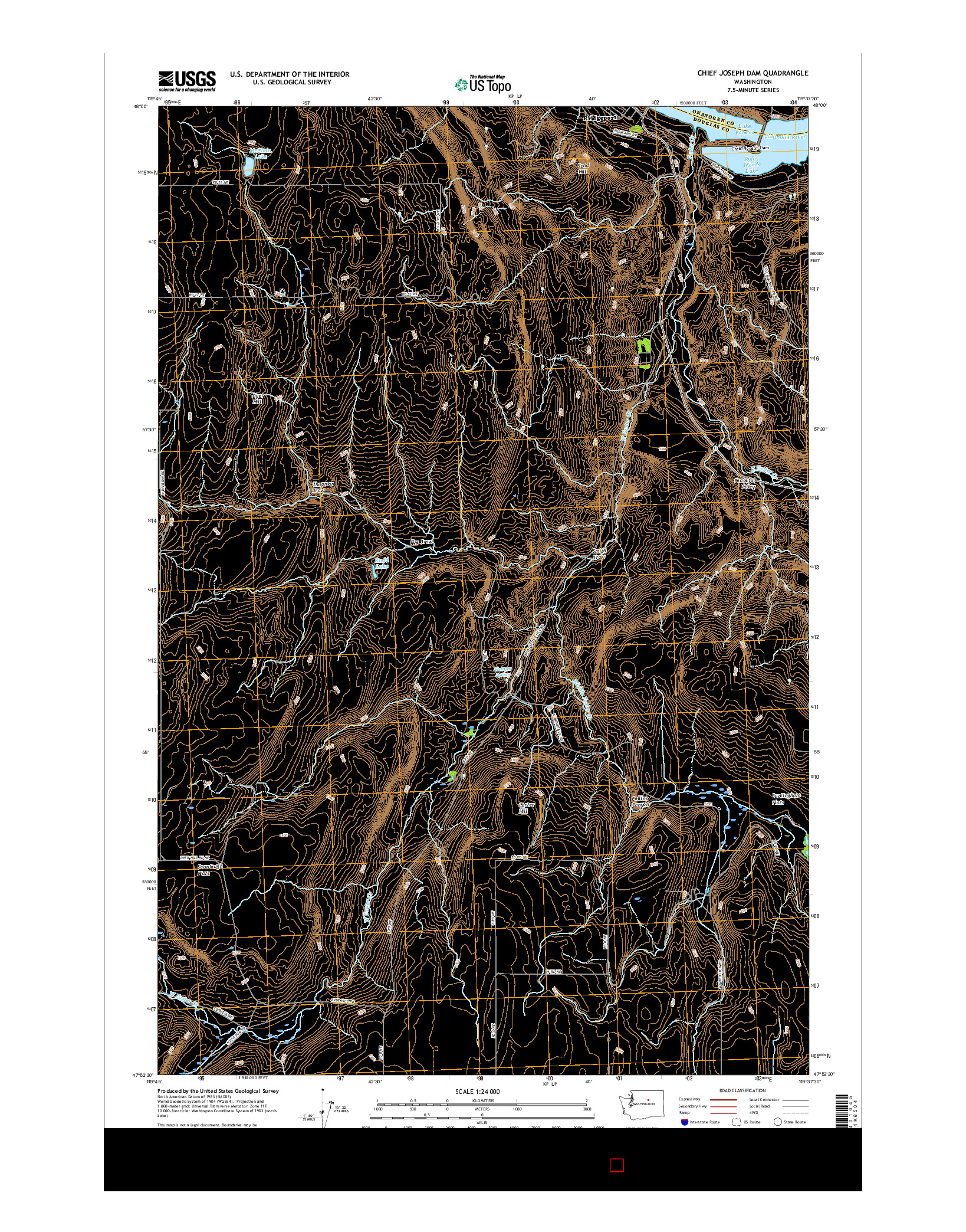USGS US TOPO 7.5-MINUTE MAP FOR CHIEF JOSEPH DAM, WA 2017