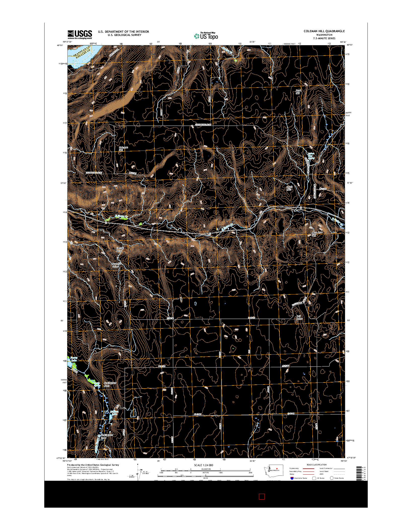 USGS US TOPO 7.5-MINUTE MAP FOR COLEMAN HILL, WA 2017