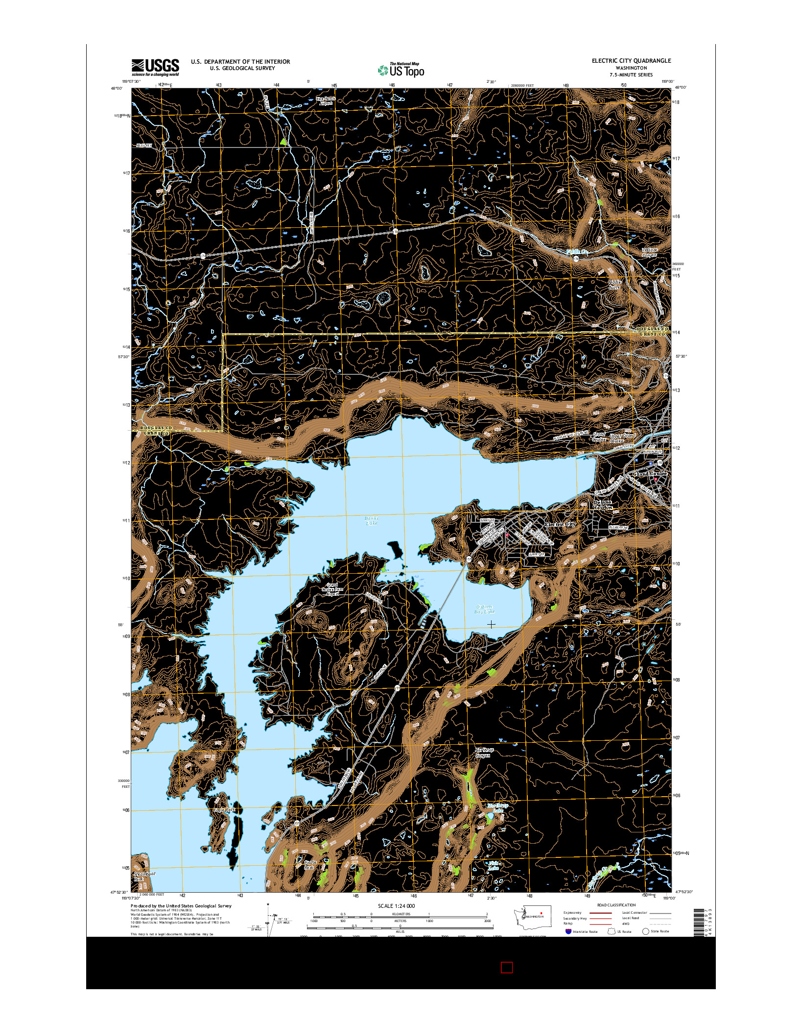 USGS US TOPO 7.5-MINUTE MAP FOR ELECTRIC CITY, WA 2017