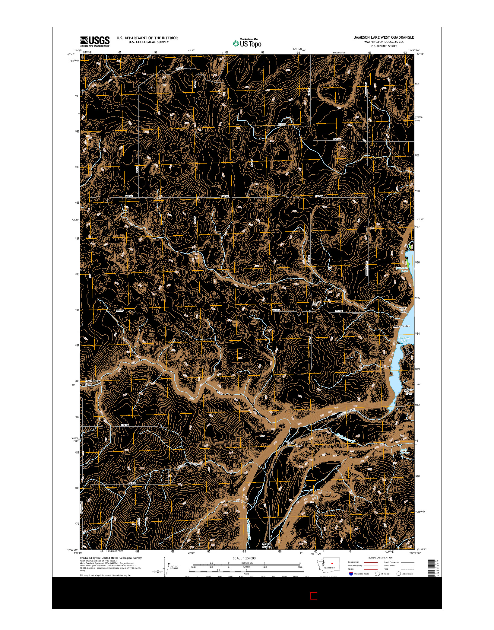 USGS US TOPO 7.5-MINUTE MAP FOR JAMESON LAKE WEST, WA 2017