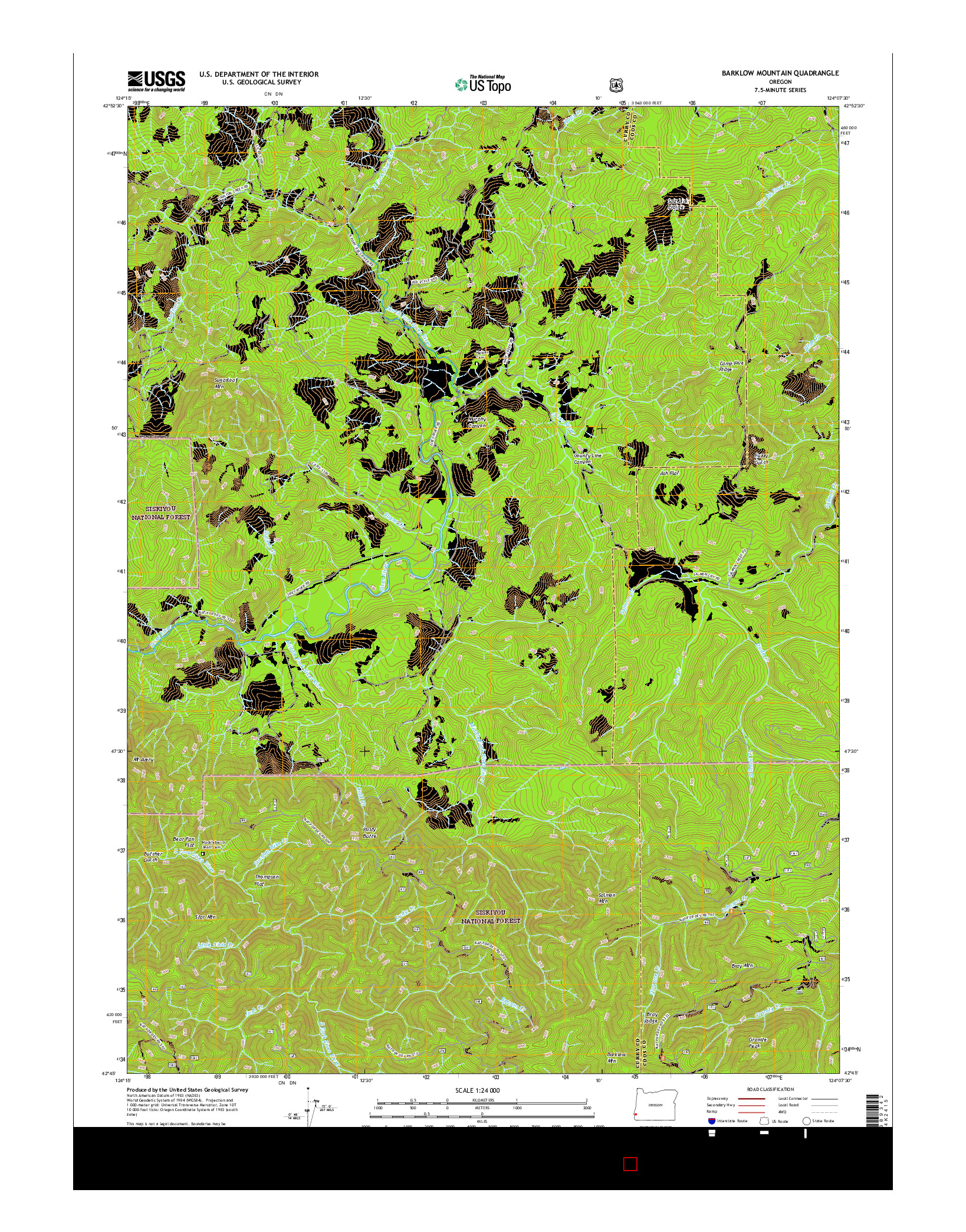 USGS US TOPO 7.5-MINUTE MAP FOR BARKLOW MOUNTAIN, OR 2017