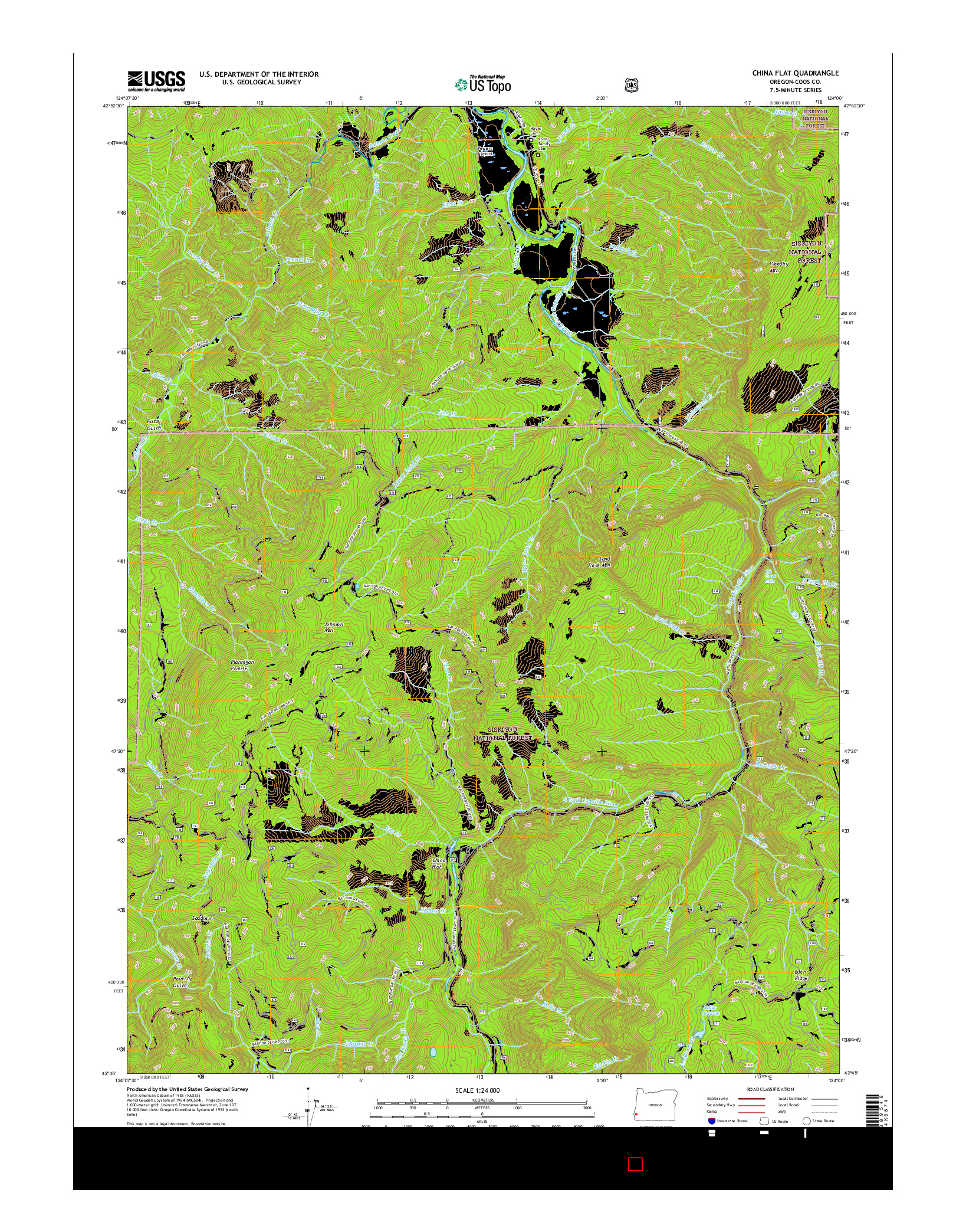 USGS US TOPO 7.5-MINUTE MAP FOR CHINA FLAT, OR 2017