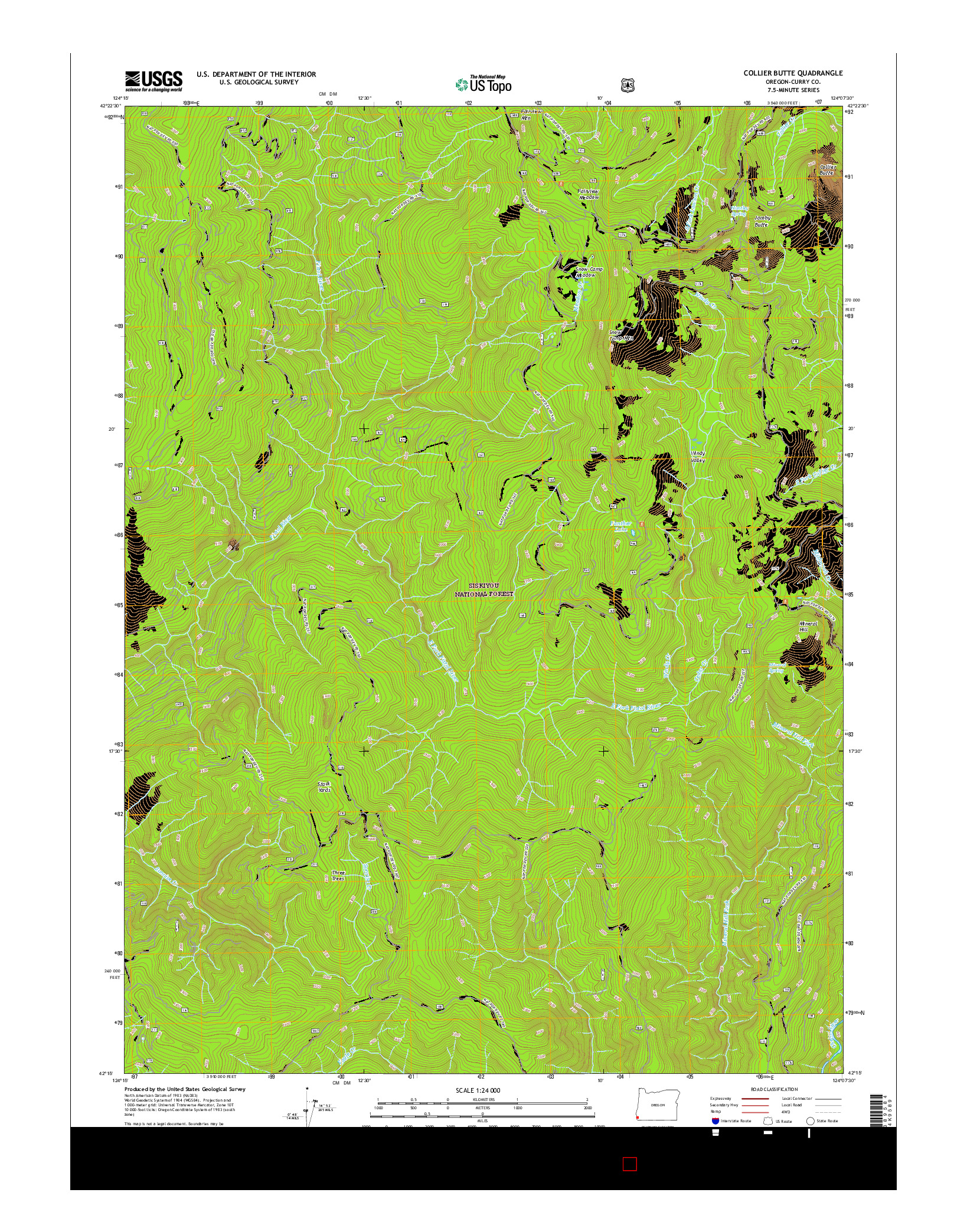 USGS US TOPO 7.5-MINUTE MAP FOR COLLIER BUTTE, OR 2017