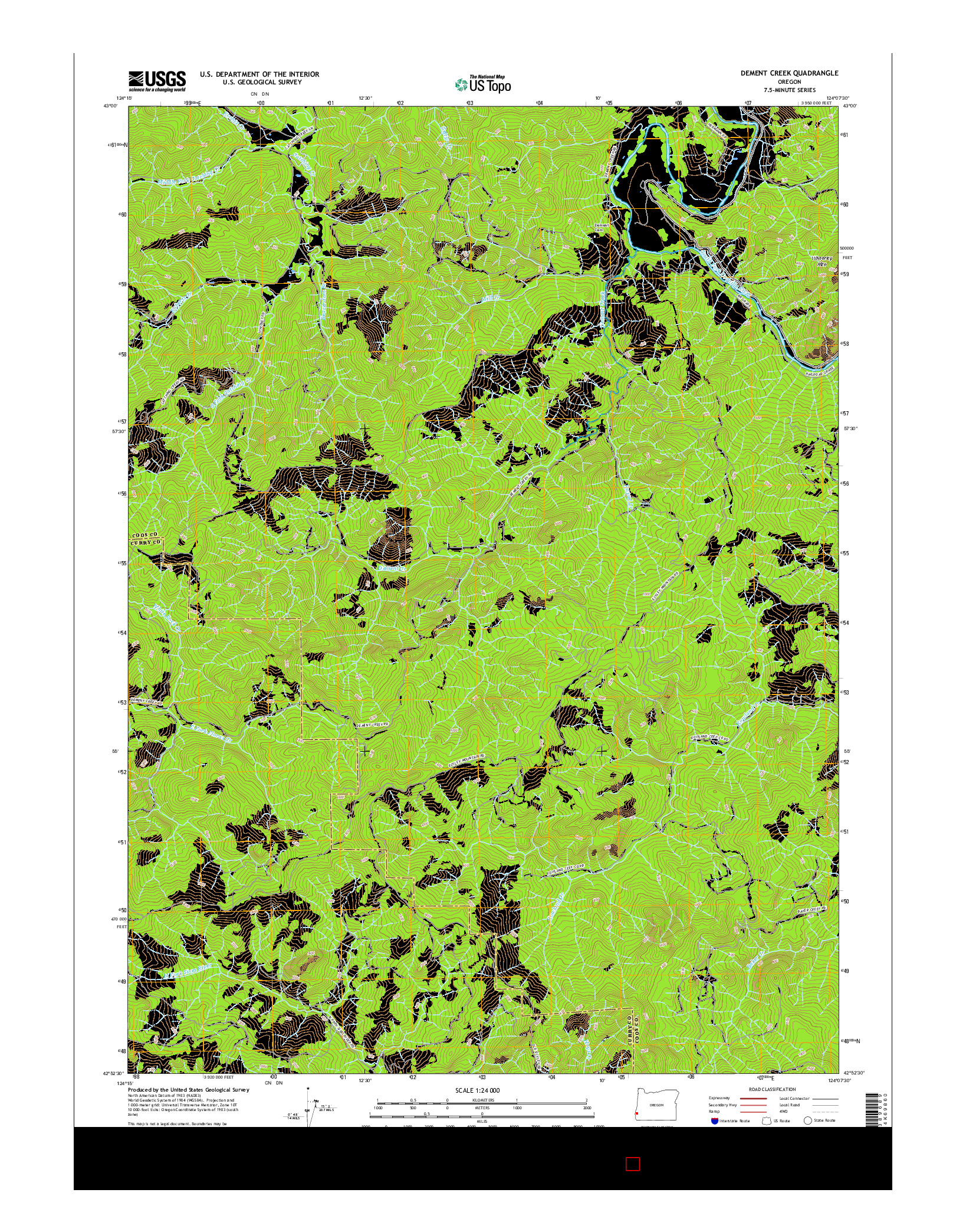 USGS US TOPO 7.5-MINUTE MAP FOR DEMENT CREEK, OR 2017