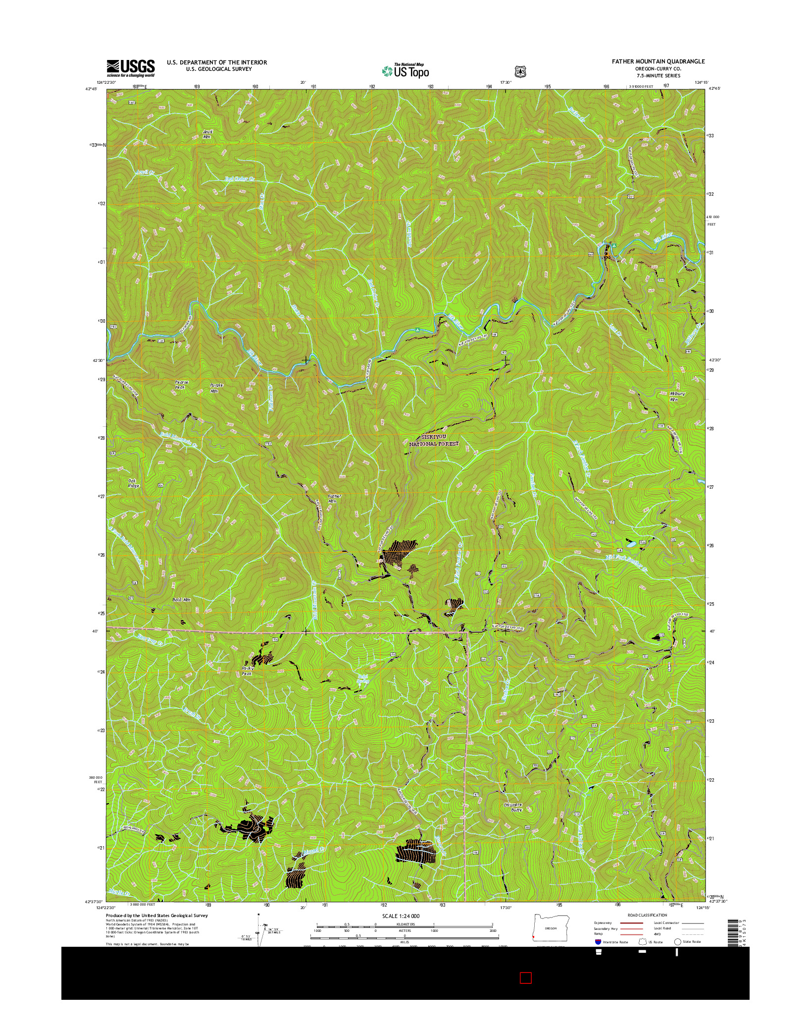 USGS US TOPO 7.5-MINUTE MAP FOR FATHER MOUNTAIN, OR 2017