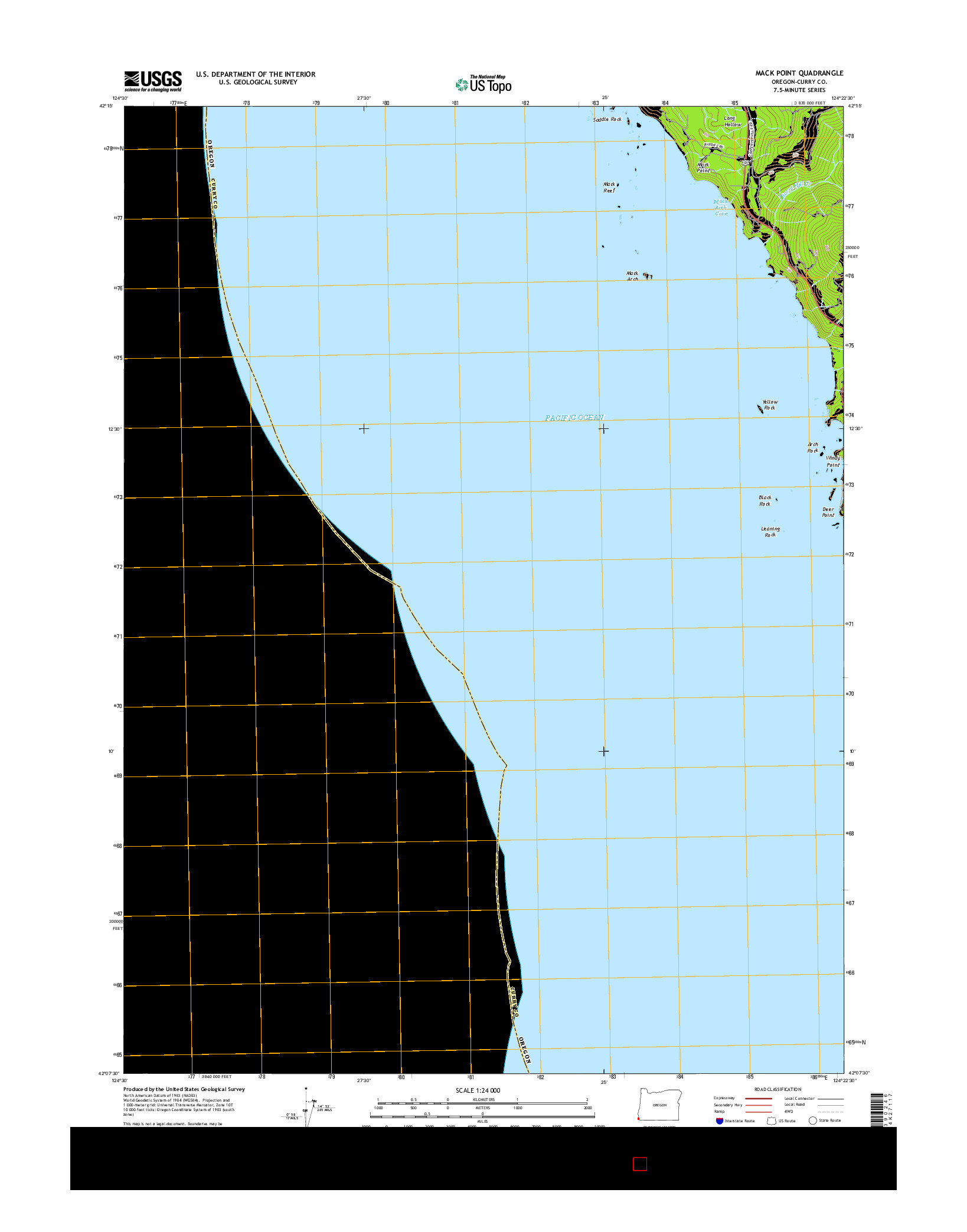 USGS US TOPO 7.5-MINUTE MAP FOR MACK POINT, OR 2017