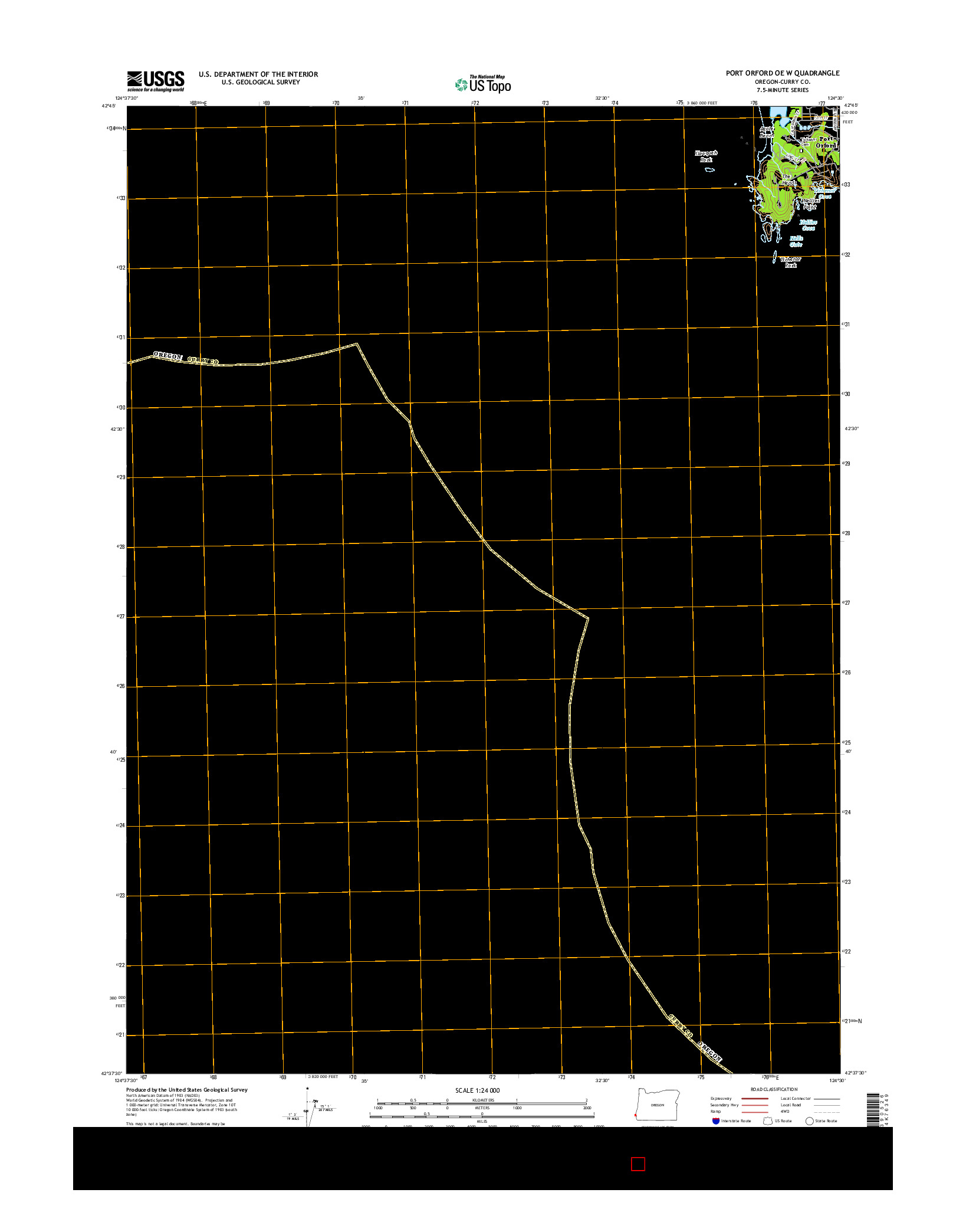 USGS US TOPO 7.5-MINUTE MAP FOR PORT ORFORD OE W, OR 2017