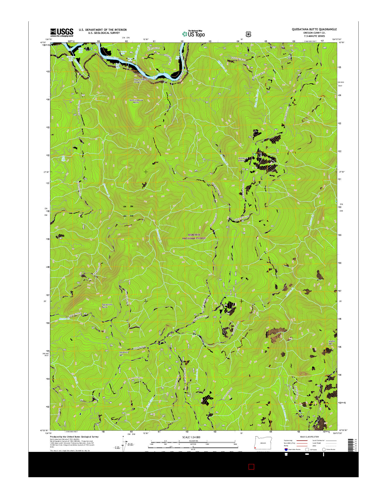 USGS US TOPO 7.5-MINUTE MAP FOR QUOSATANA BUTTE, OR 2017