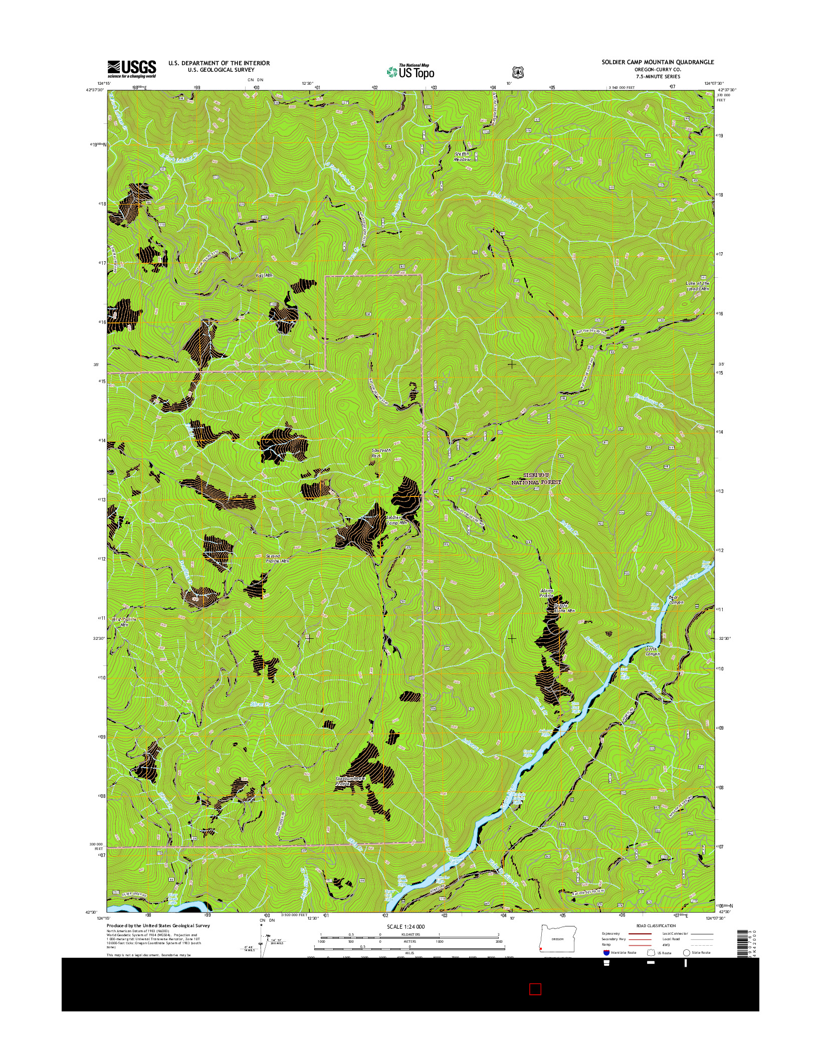 USGS US TOPO 7.5-MINUTE MAP FOR SOLDIER CAMP MOUNTAIN, OR 2017