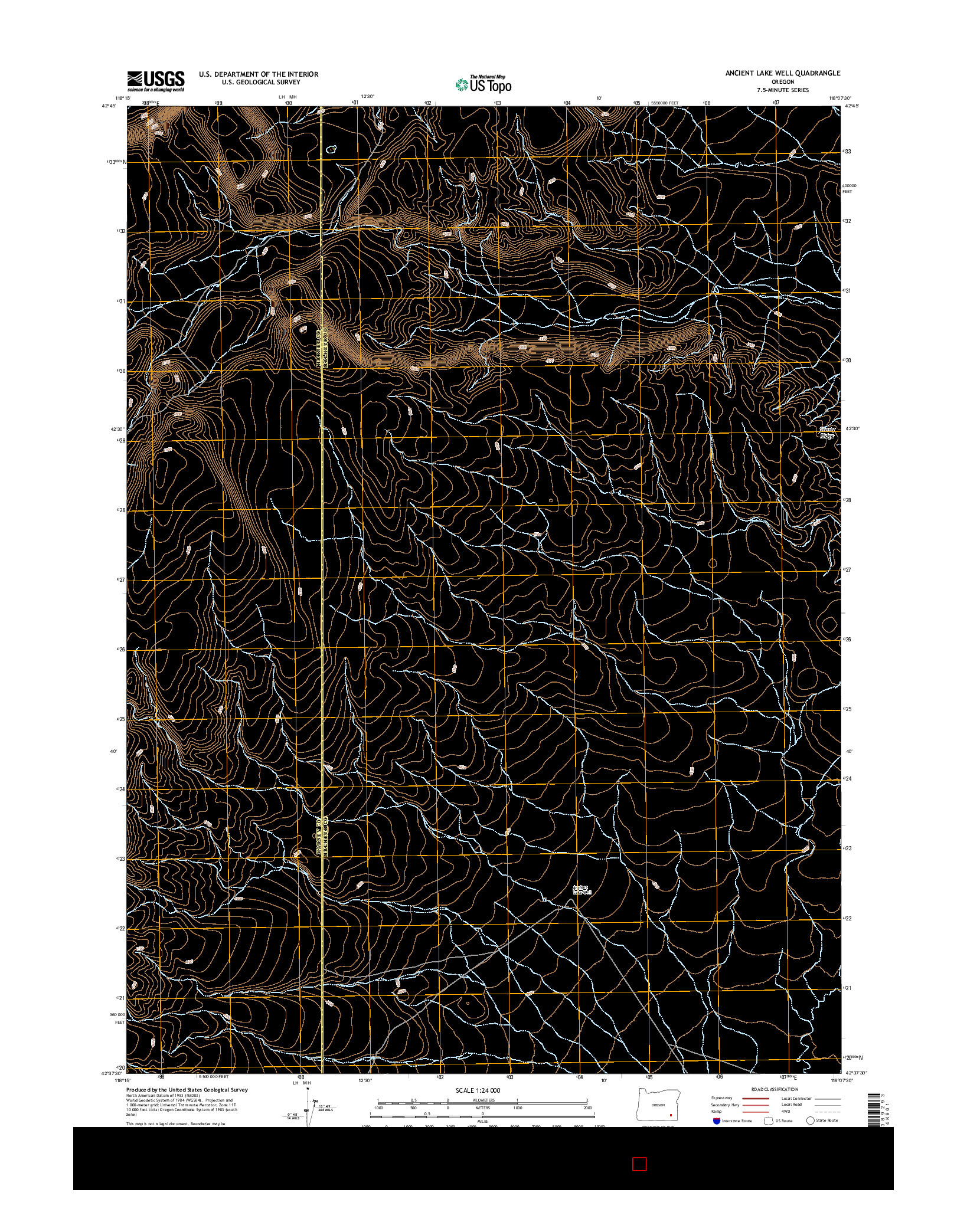 USGS US TOPO 7.5-MINUTE MAP FOR ANCIENT LAKE WELL, OR 2017